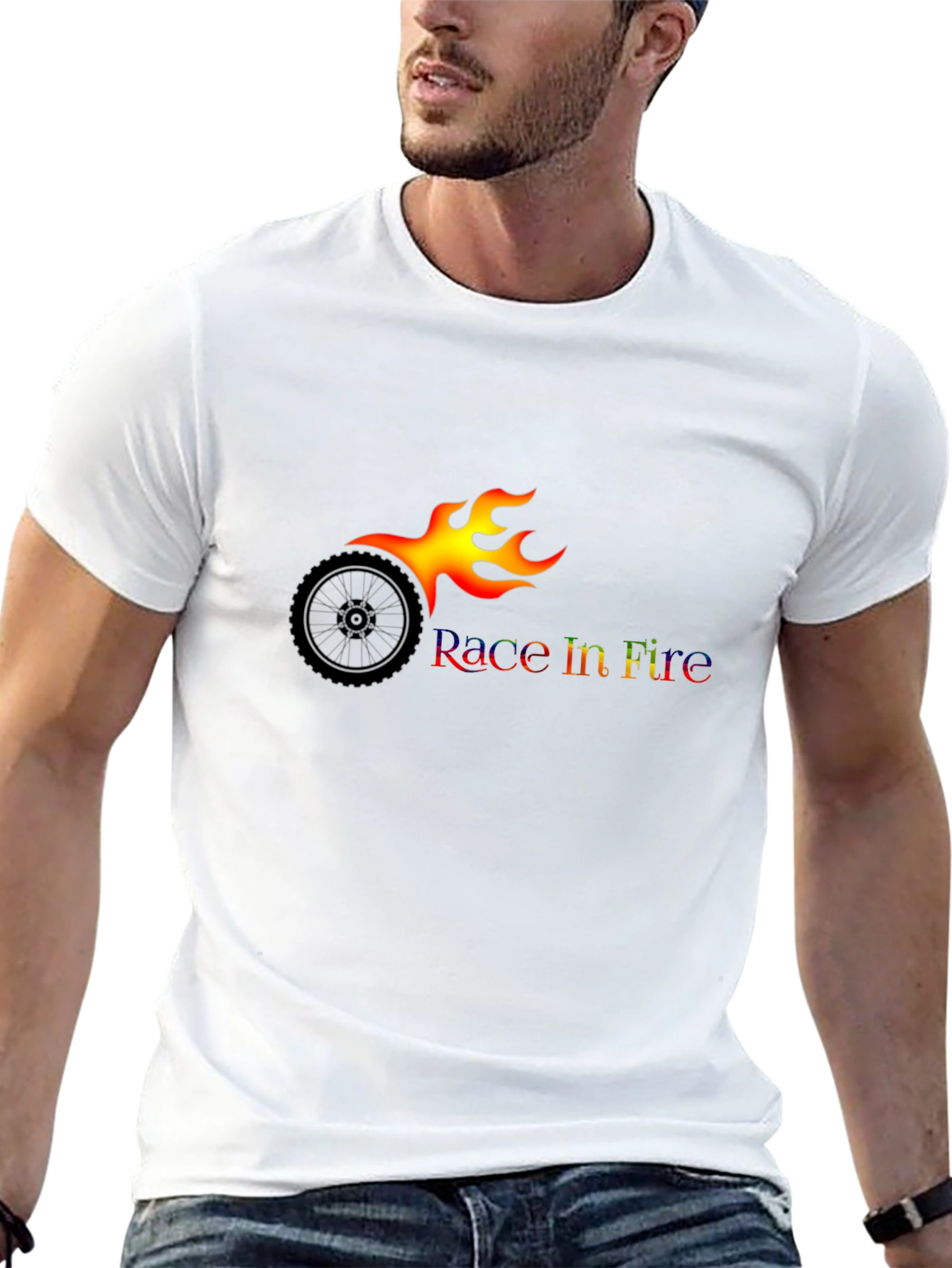 Race In Fire Black T-Shirt