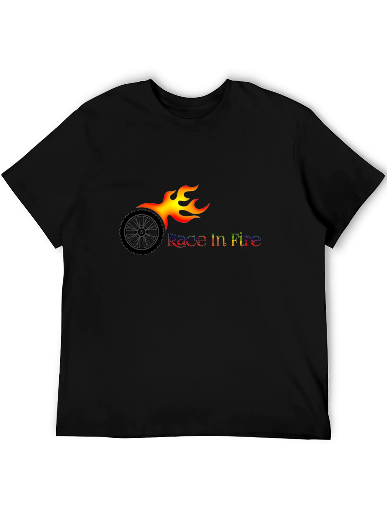 Race In Fire Black T-Shirt
