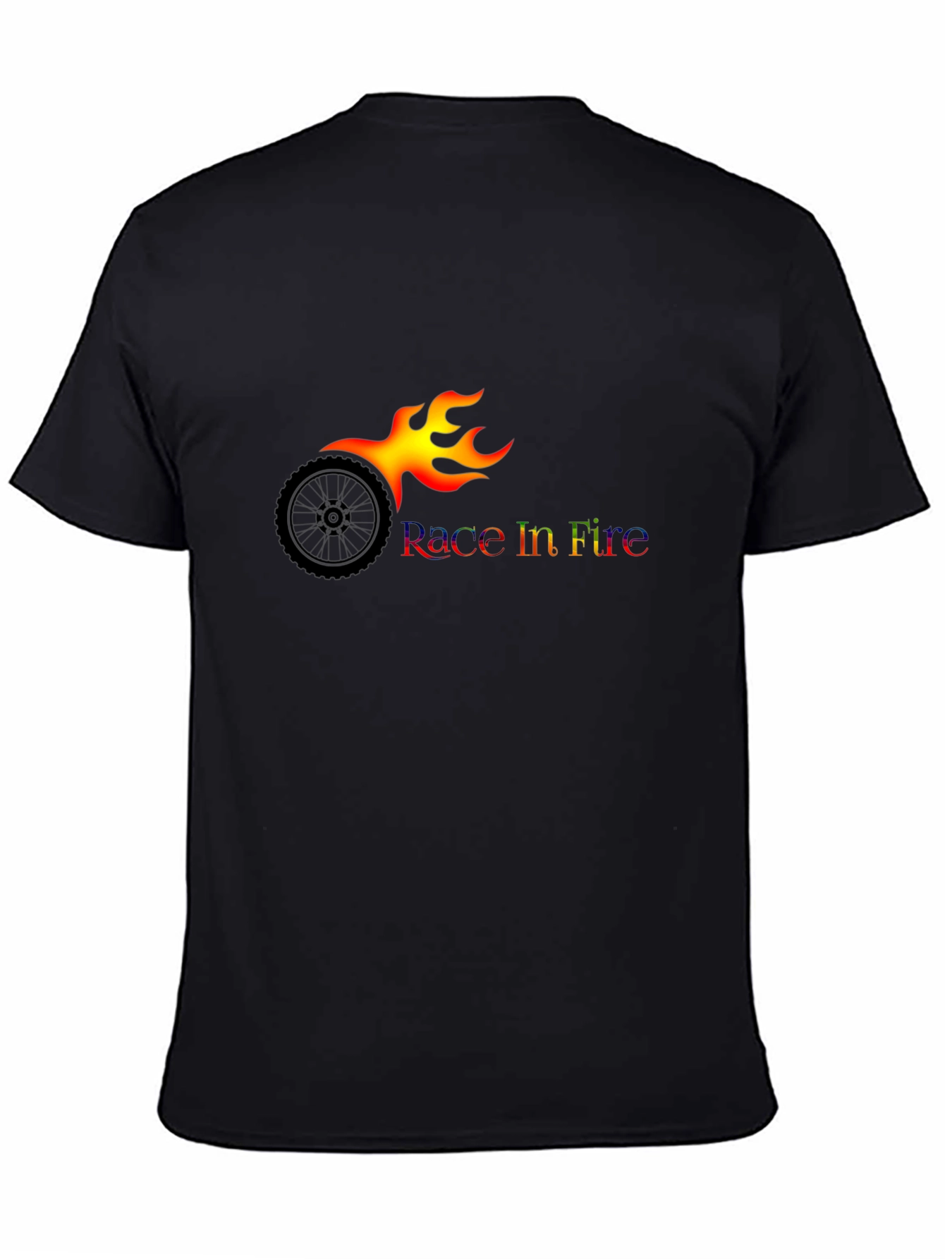 Race In Fire Black T-Shirt