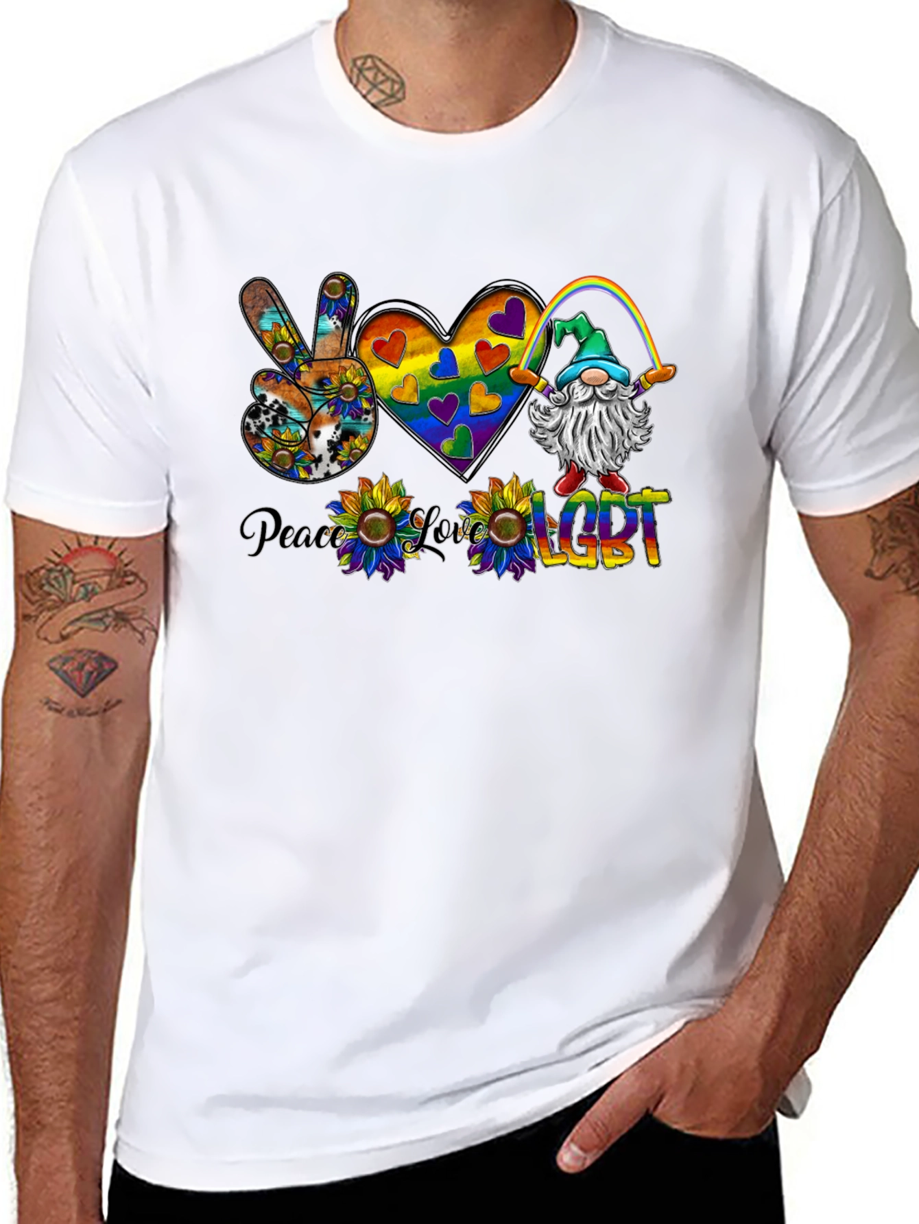 Peace Love LGBT Graphic Tee