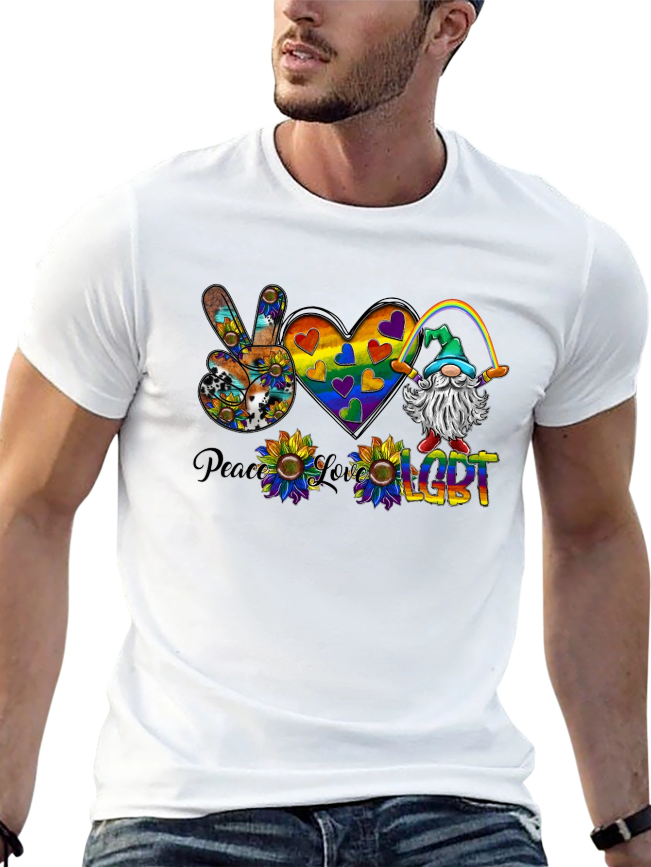 Peace Love LGBT Graphic Tee