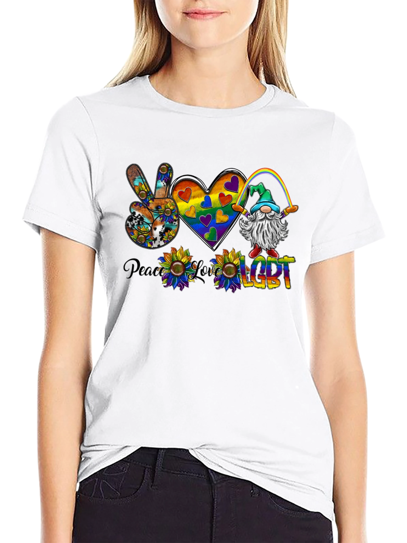 Peace Love LGBT Graphic Tee