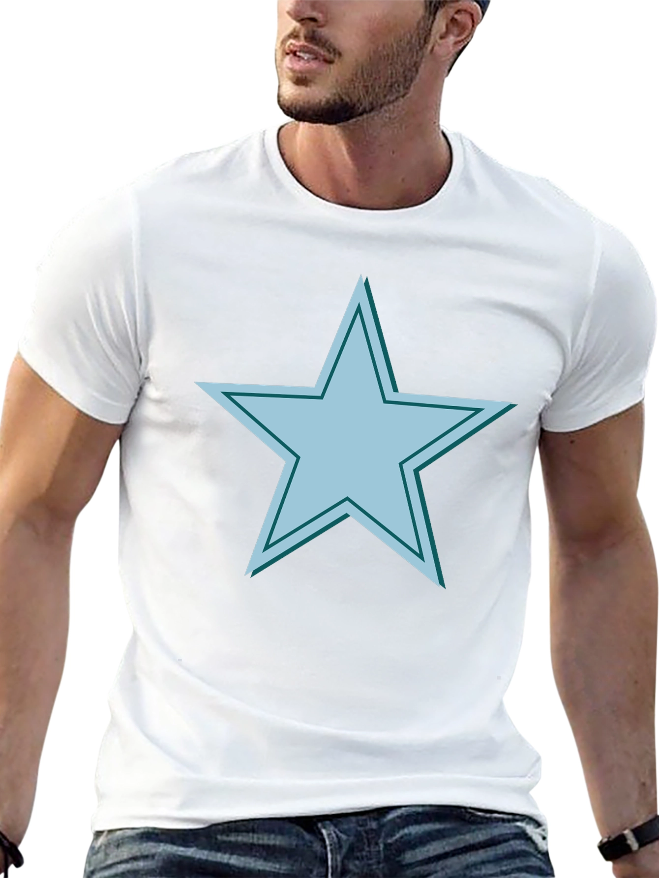 Star Graphic Tee - Mens Casual Black Cotton Shirt