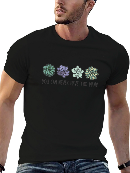 Succulent Plant Lover Black Tee