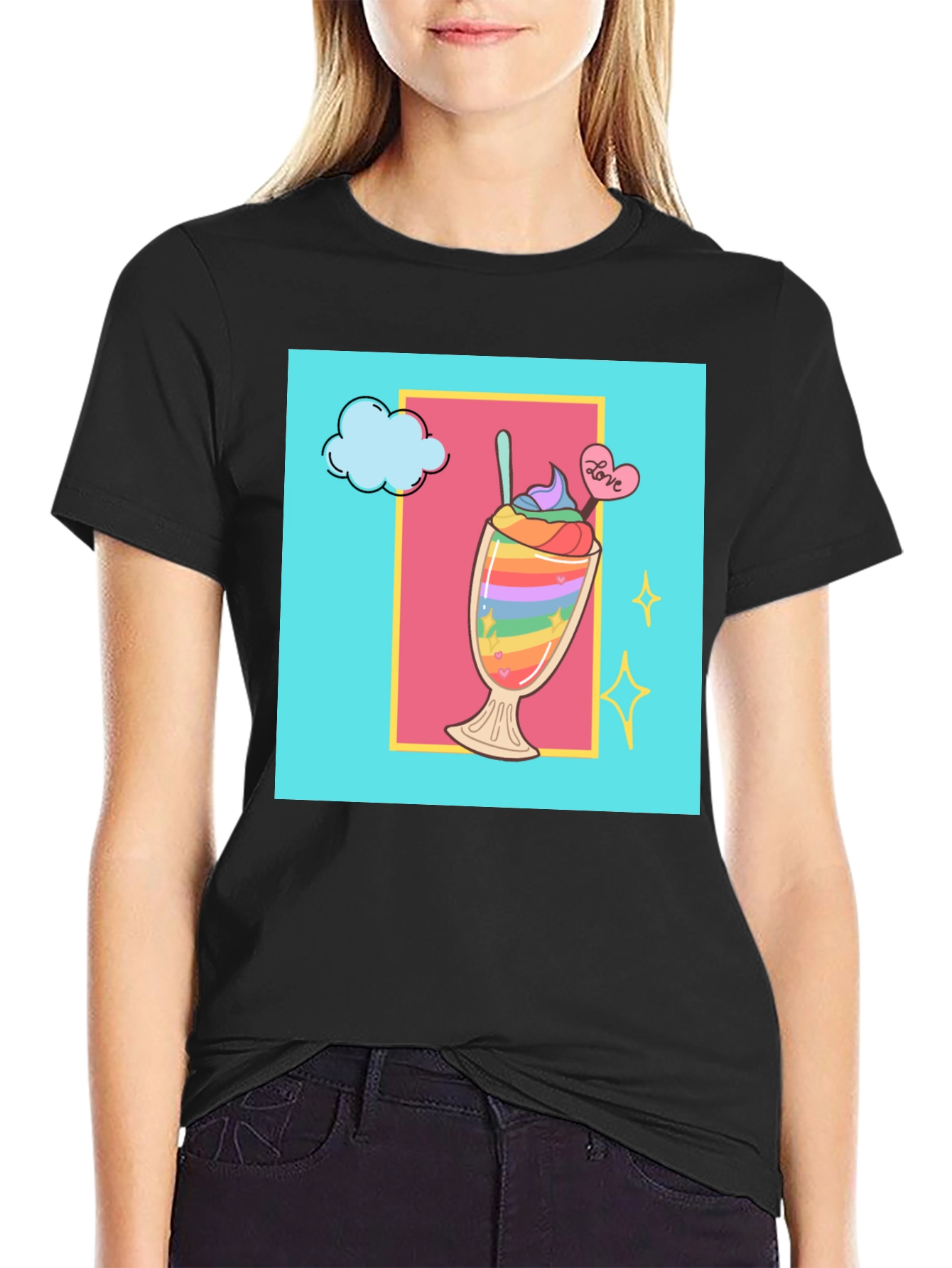 Rainbow Dessert Graphic Tee - Love & Pride Shirt