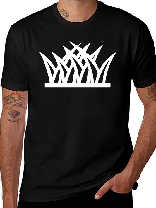 Grass Graphic Tee - Black Cotton Casual