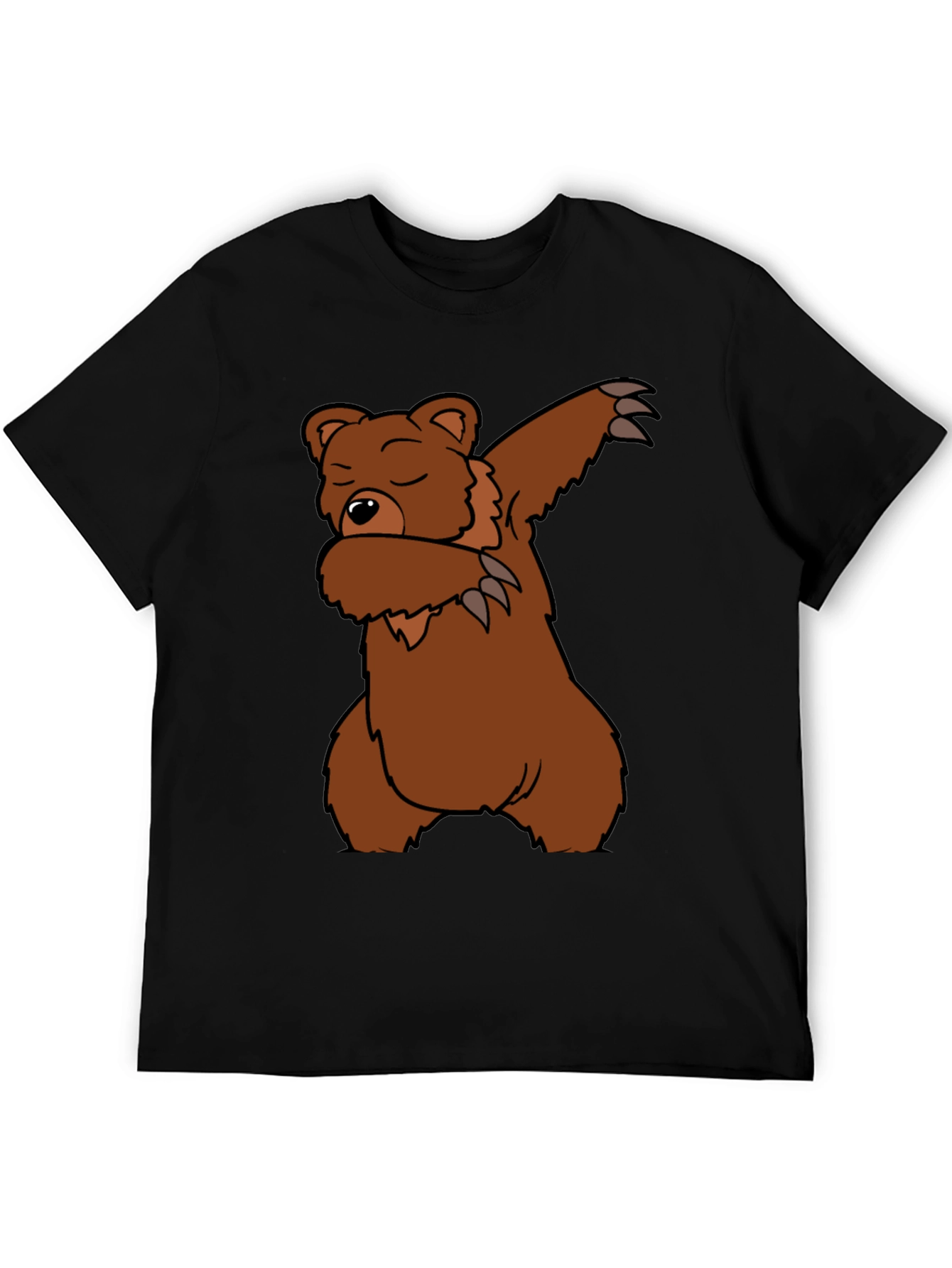 Dabbing Bear Graphic T-Shirt - Black