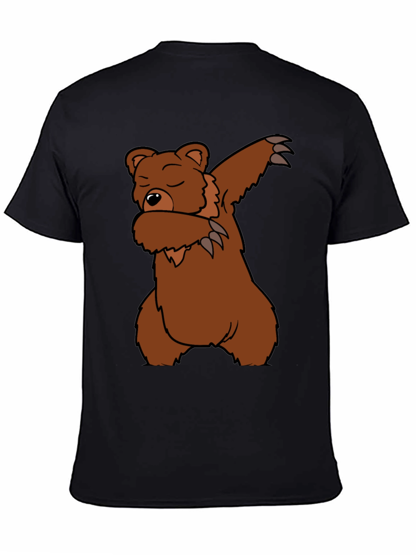 Dabbing Bear Graphic T-Shirt - Black