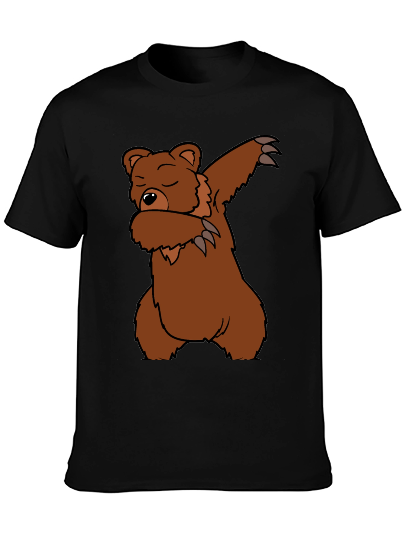 Dabbing Bear Graphic T-Shirt - Black