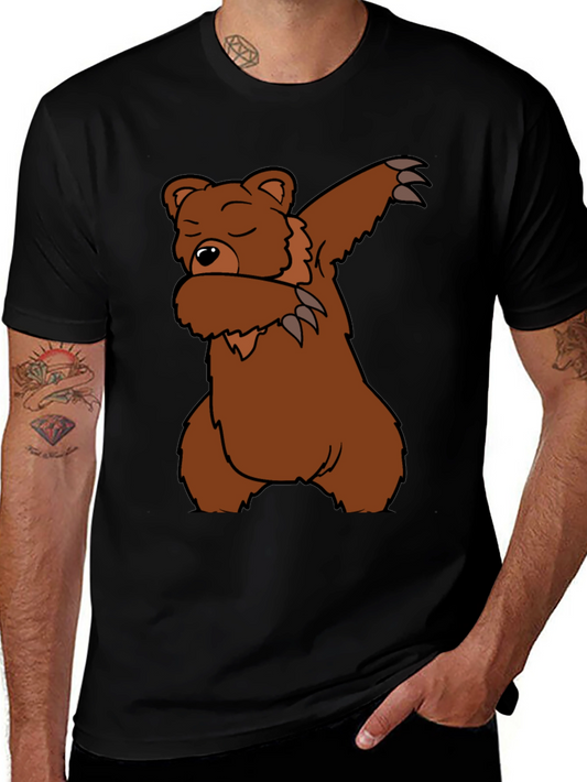 Dabbing Bear Graphic T-Shirt - Black