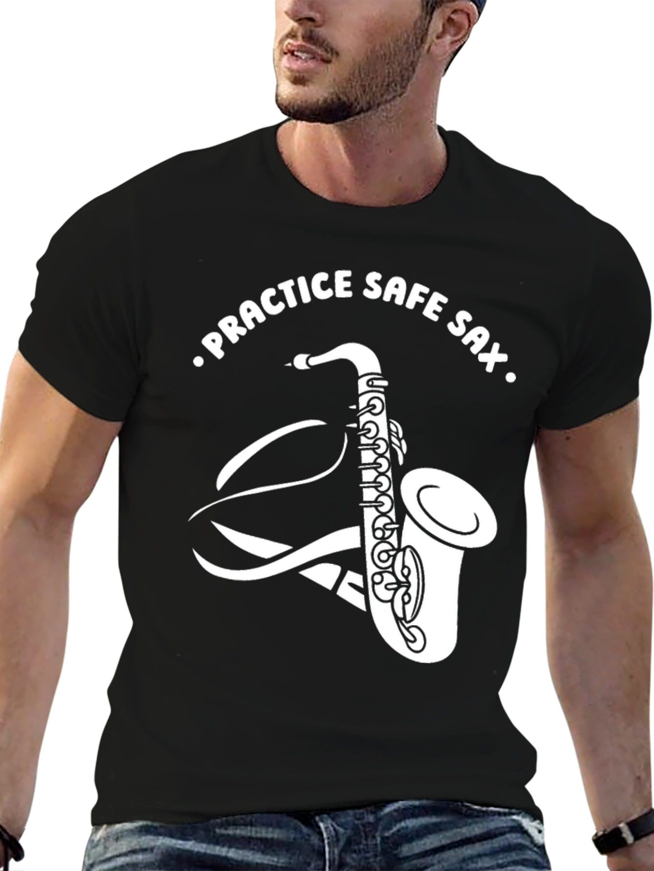 Practice Safe Sax T-Shirt - Funny Music Tee