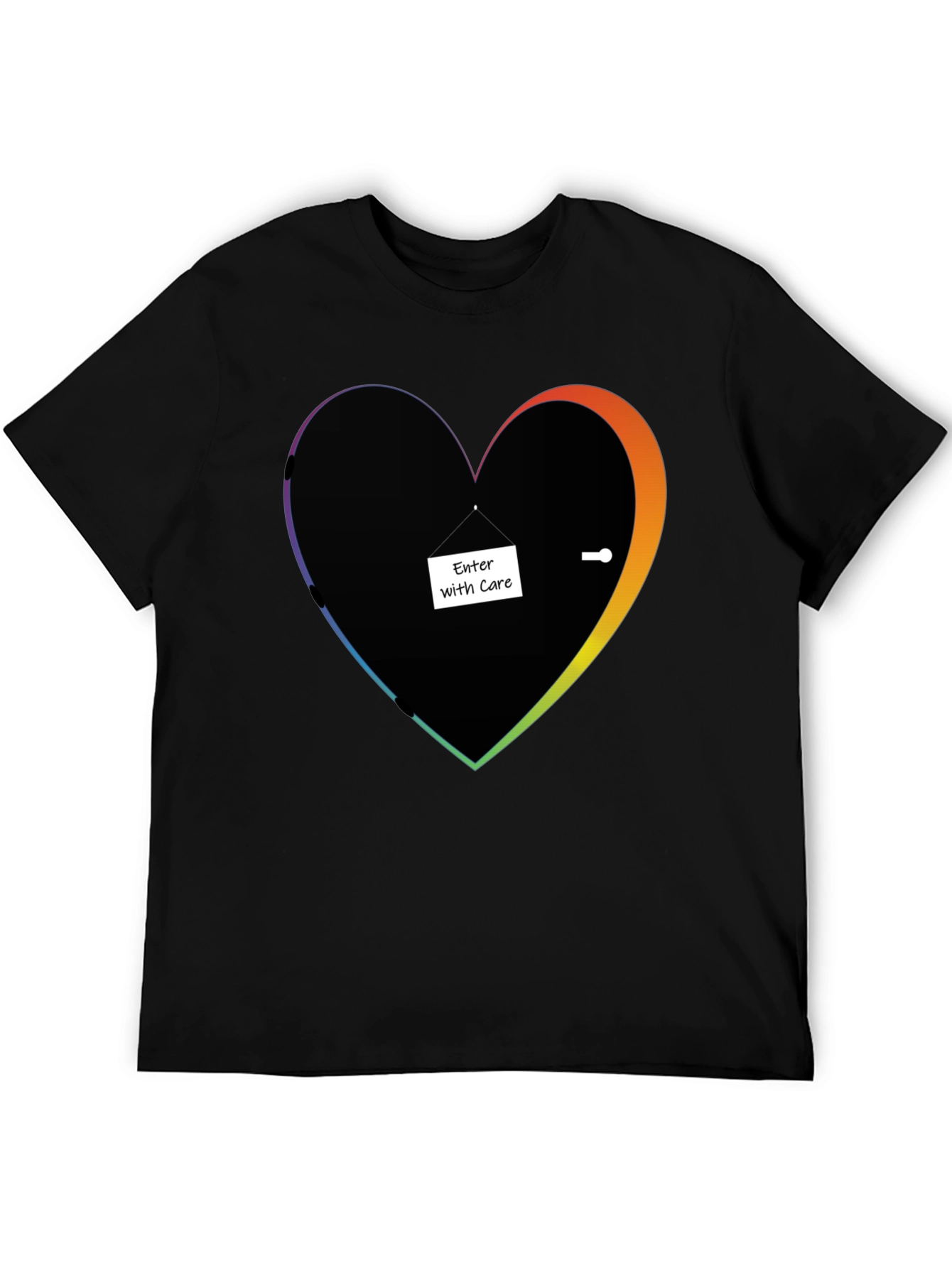 Enter With Care Heart Doorway Graphic Tee