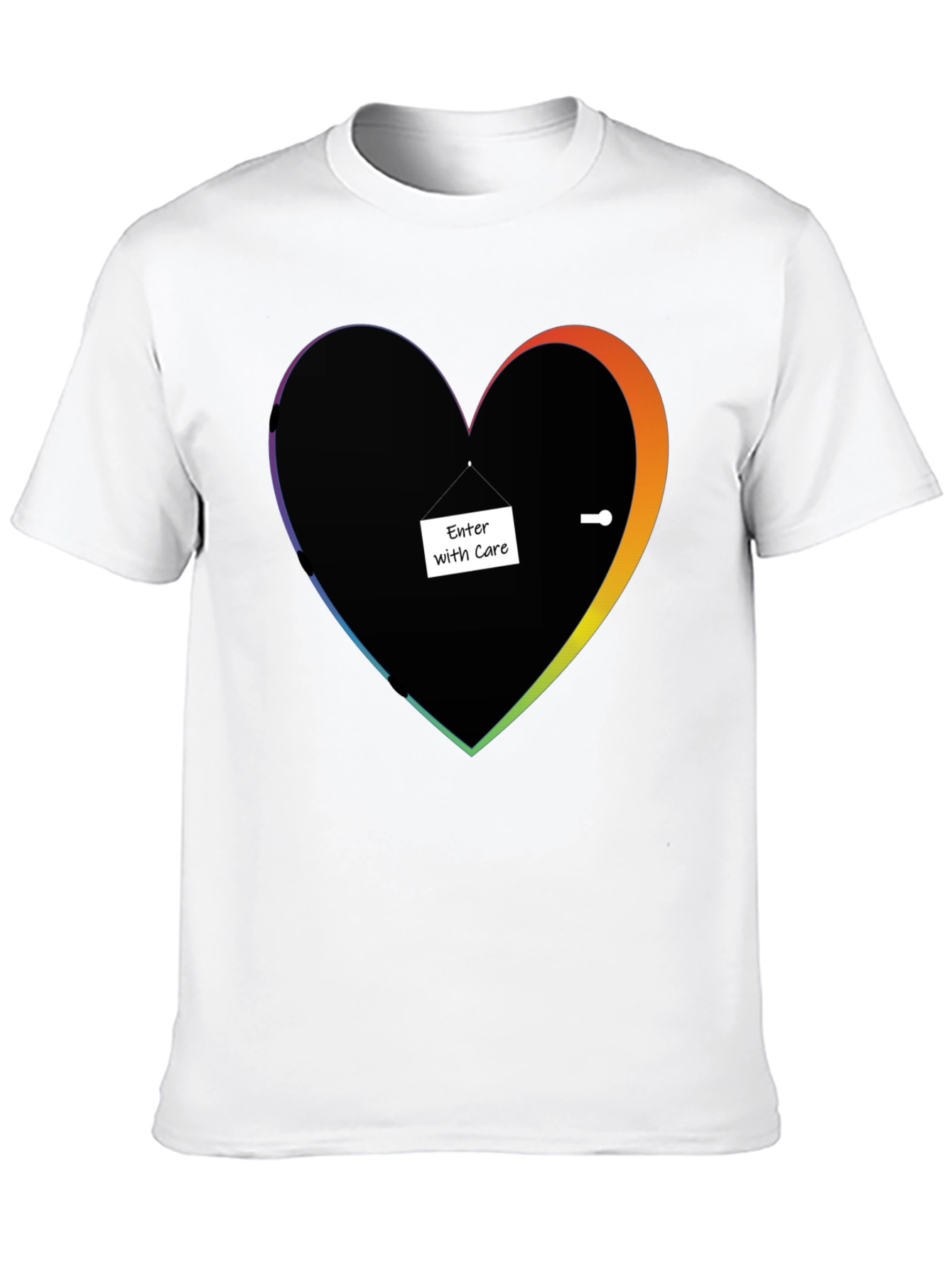 Enter With Care Heart Doorway Graphic Tee