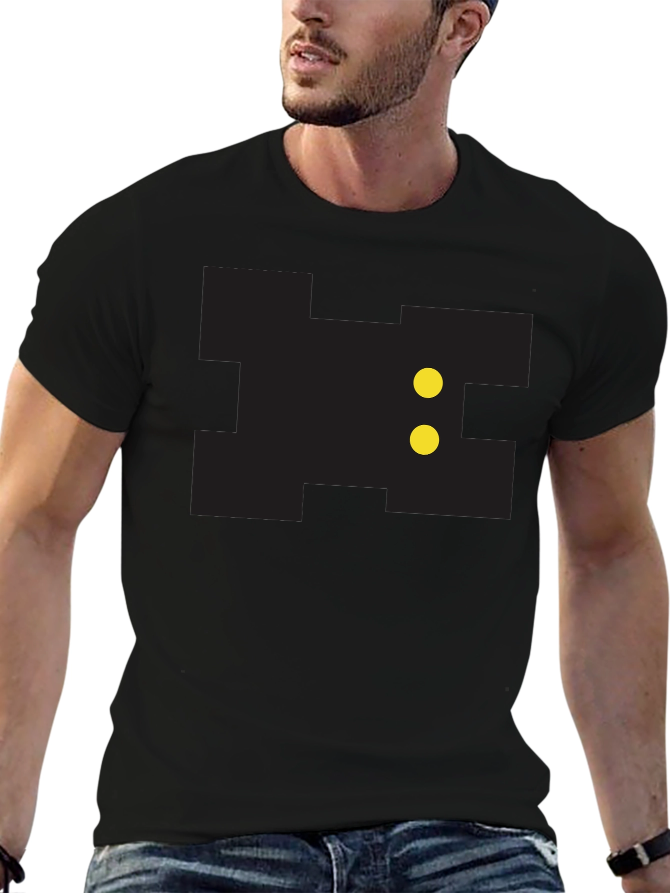 Pixelated Game Character Black Tee