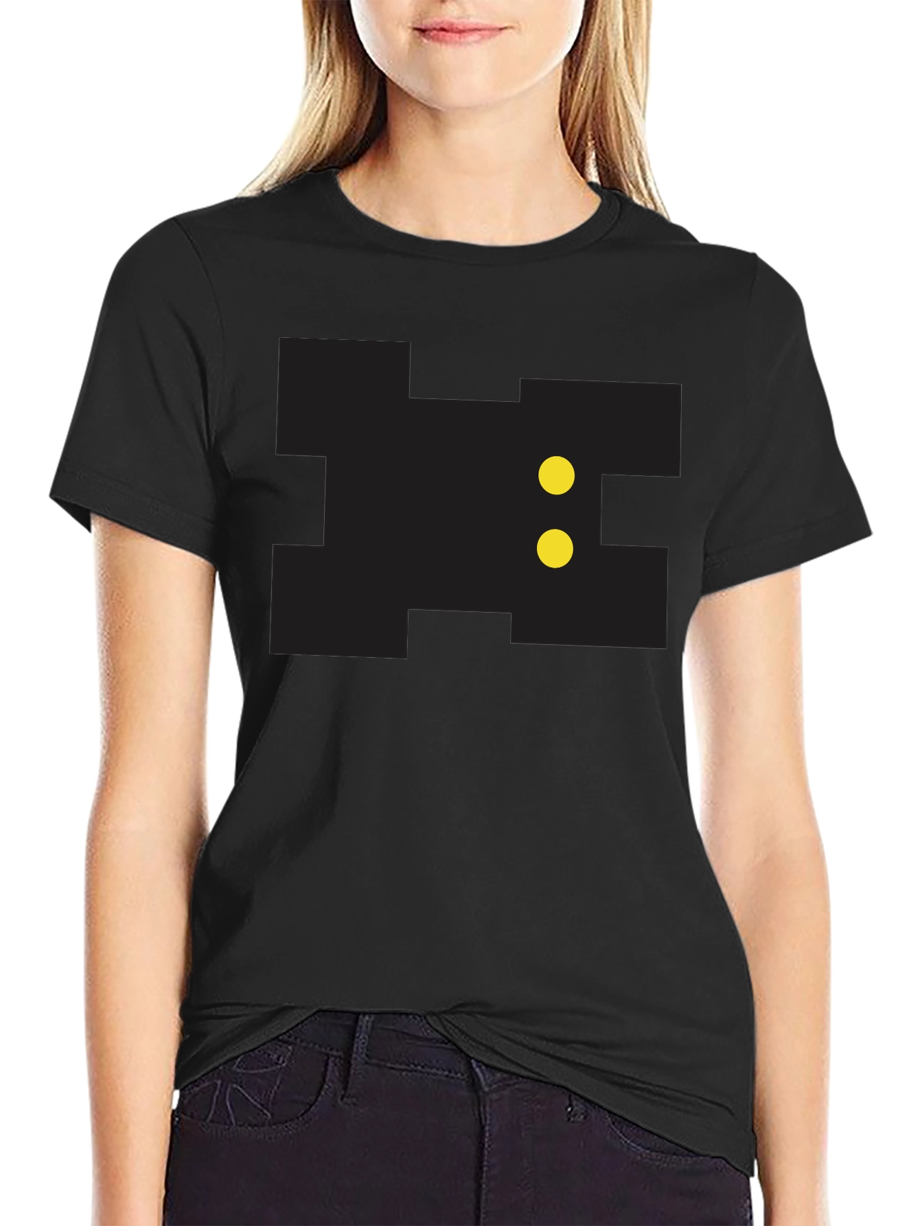 Pixelated Game Character Black Tee