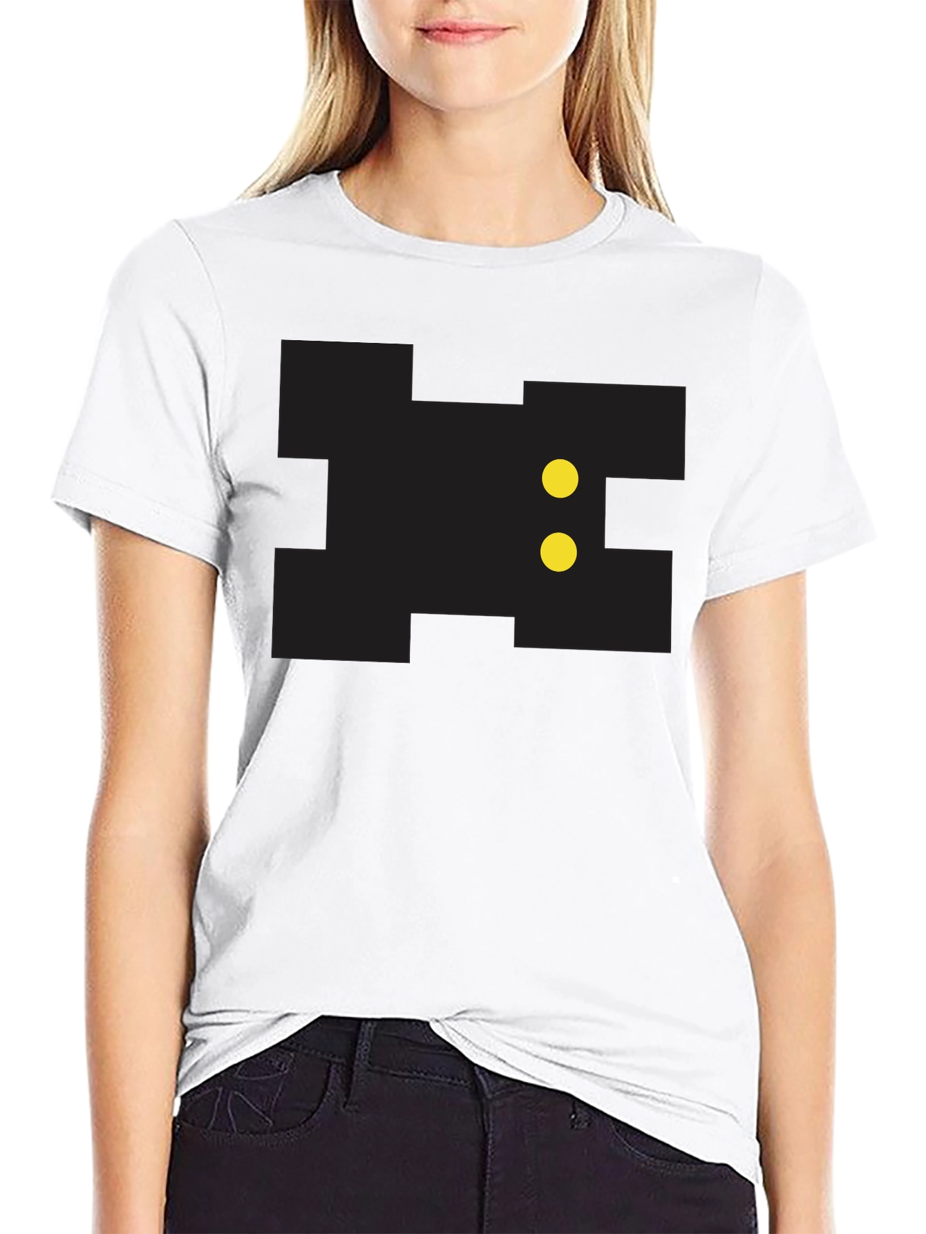 Pixelated Game Character Black Tee