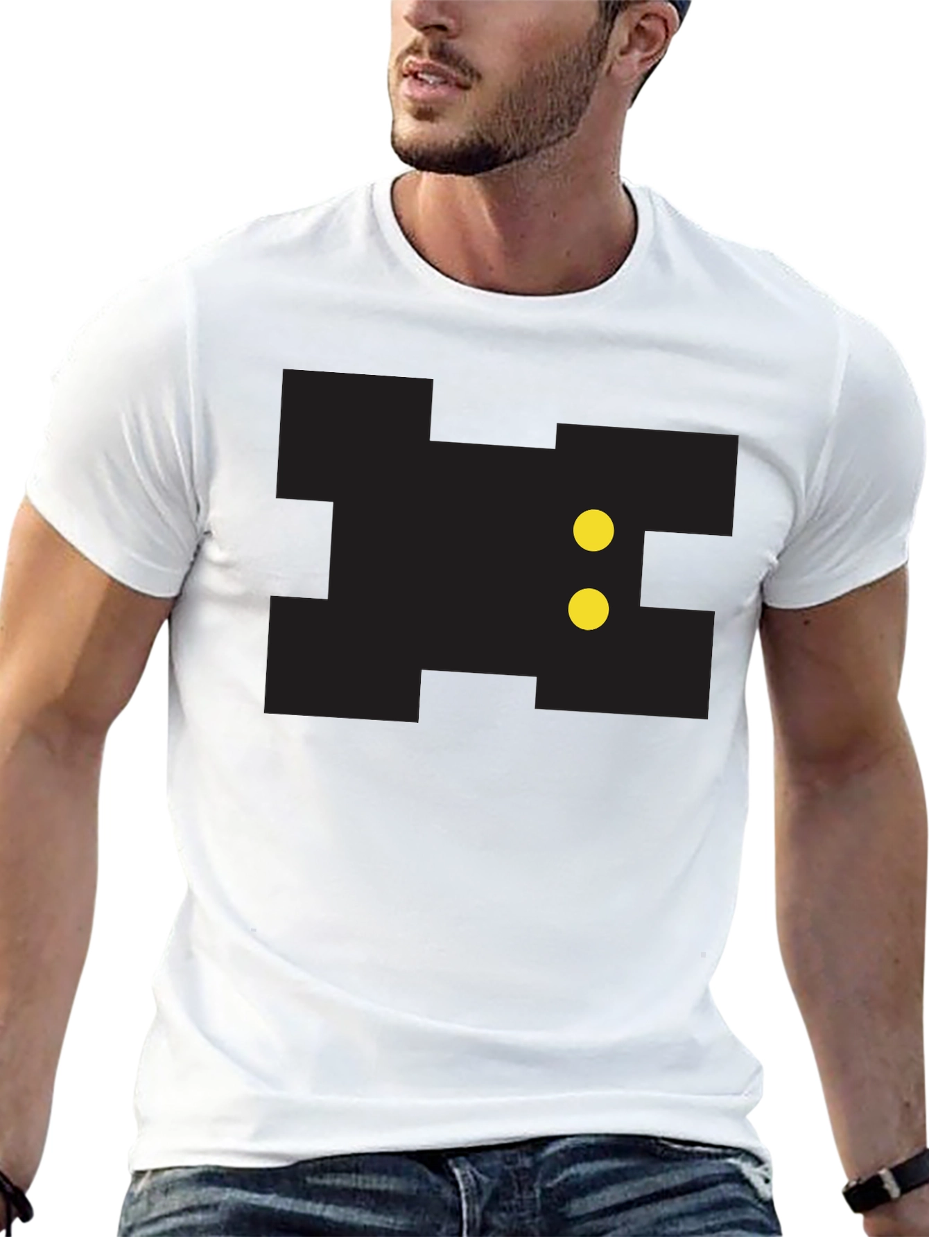 Pixelated Game Character Black Tee