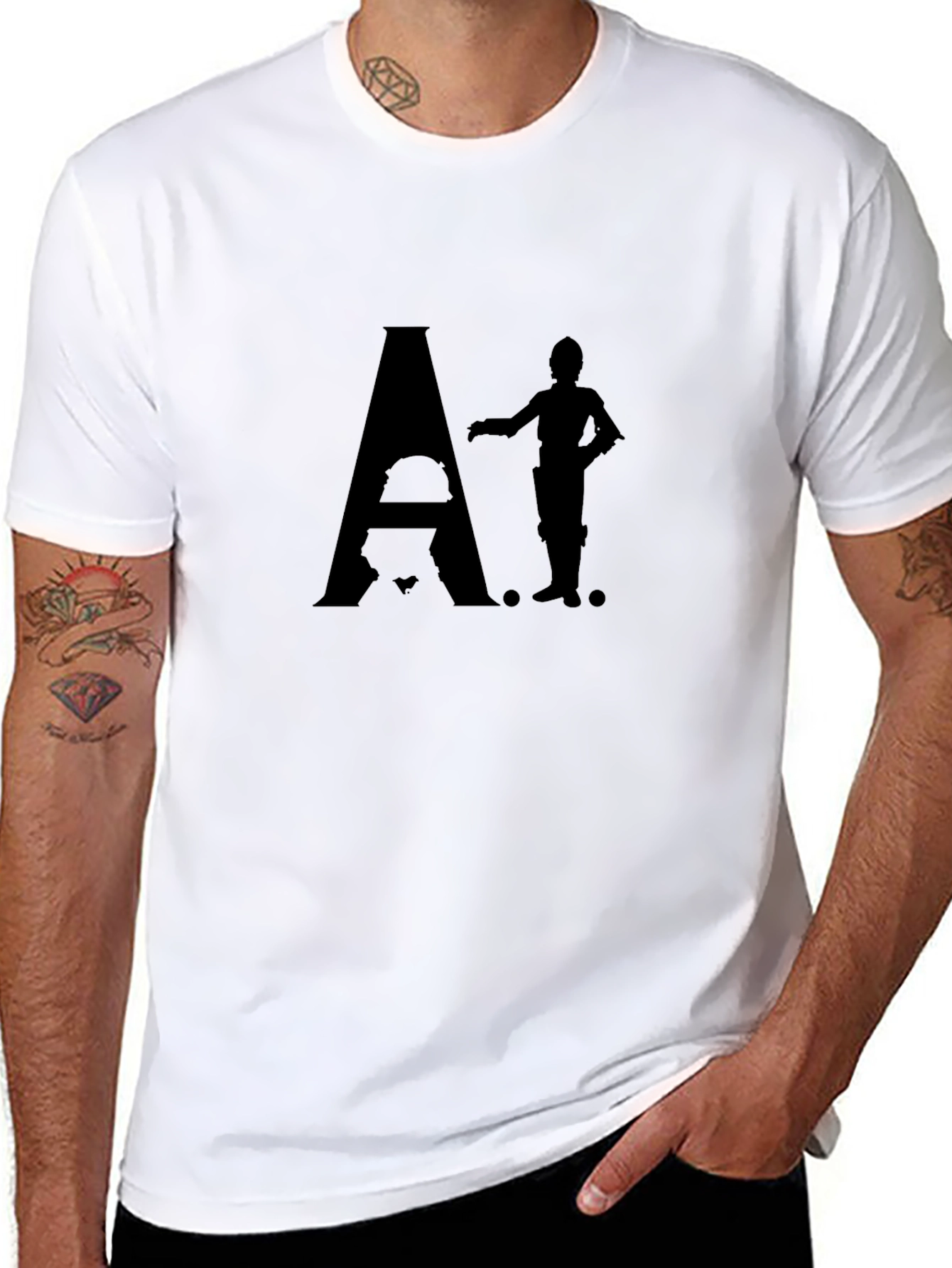 Star Wars Inspired A-Droid Graphic Tee - Black