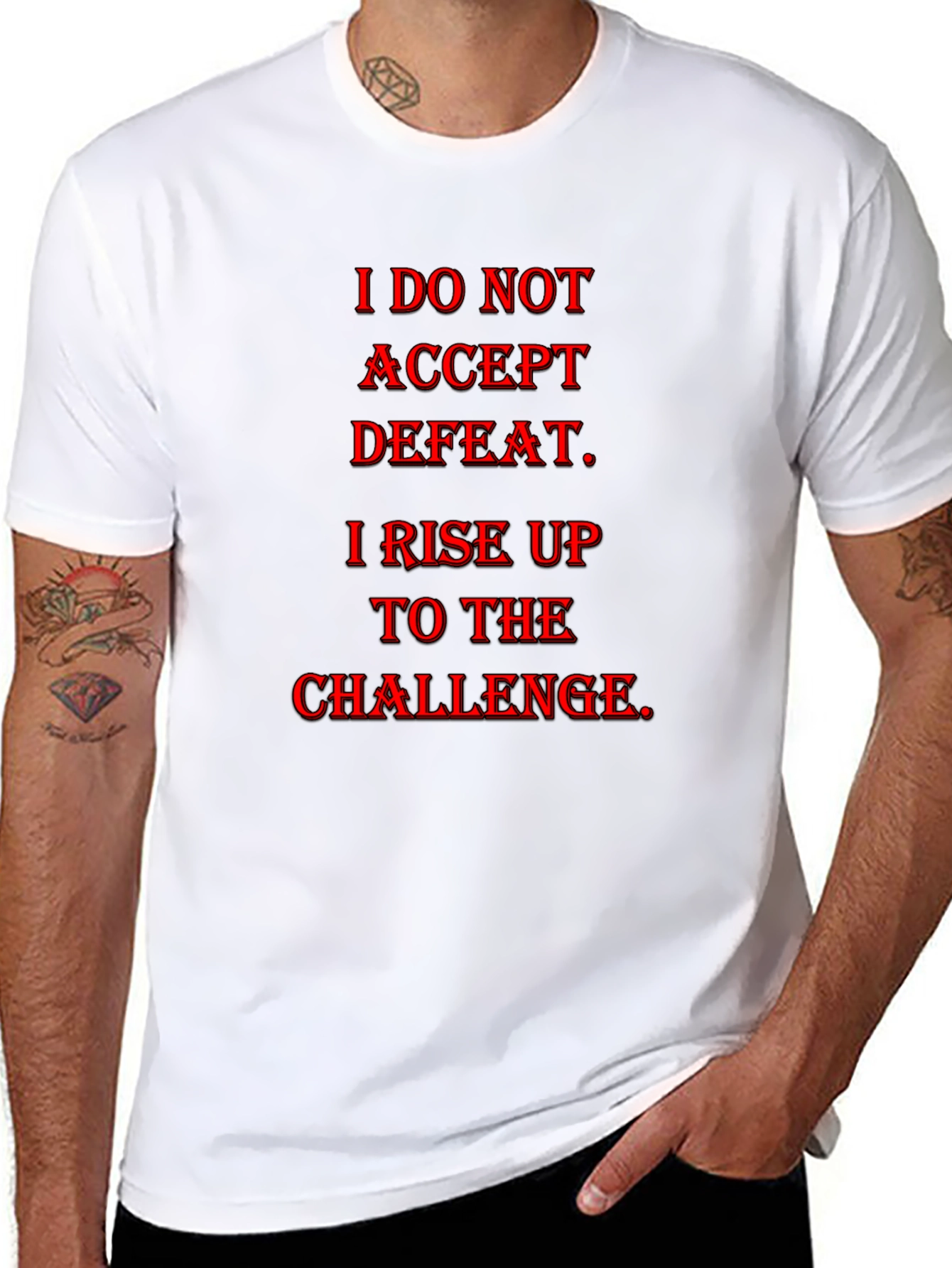 Motivational Accept Defeat Graphic T-Shirt