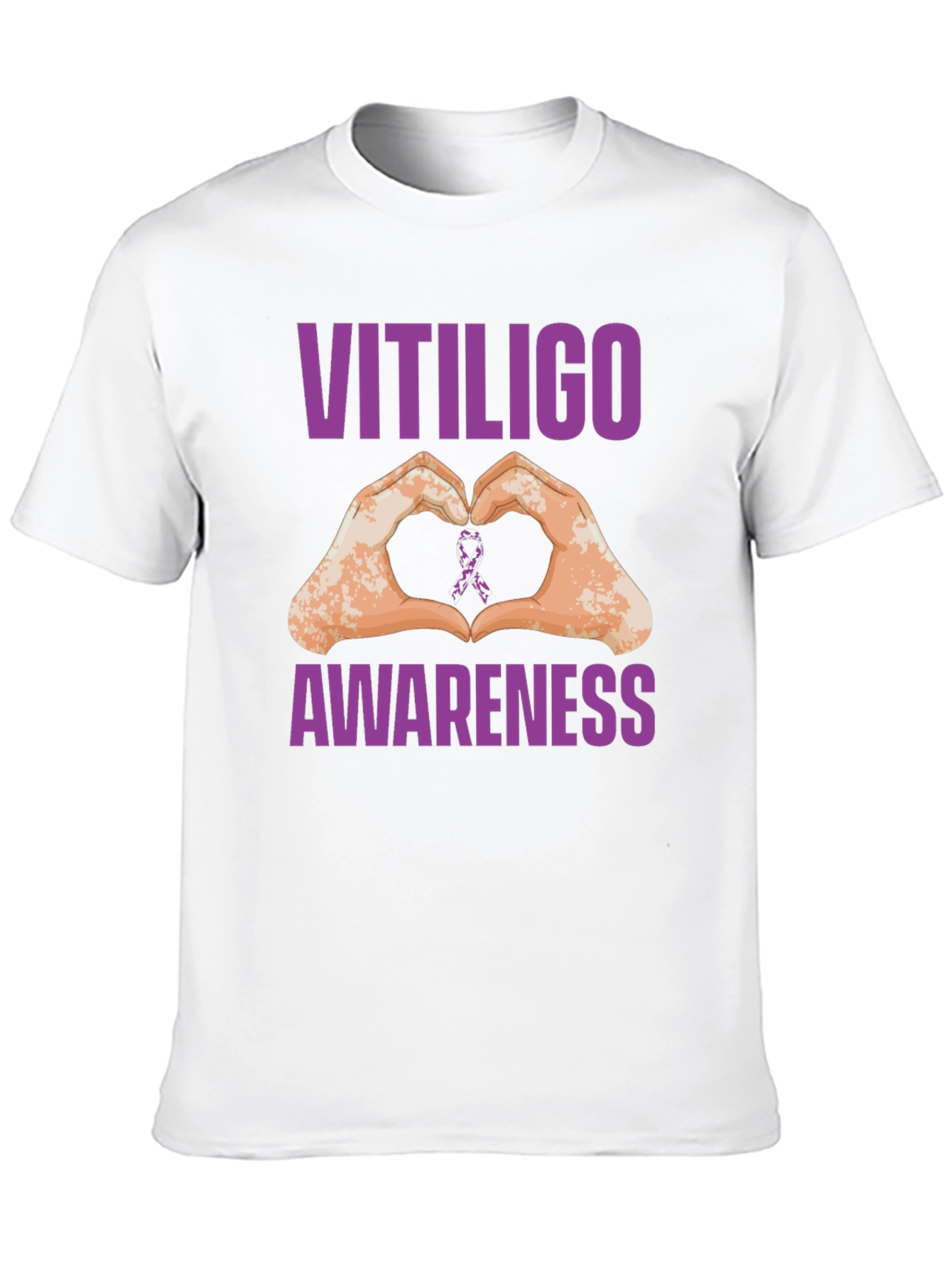 Vitiligo Awareness Heart Hands T-Shirt