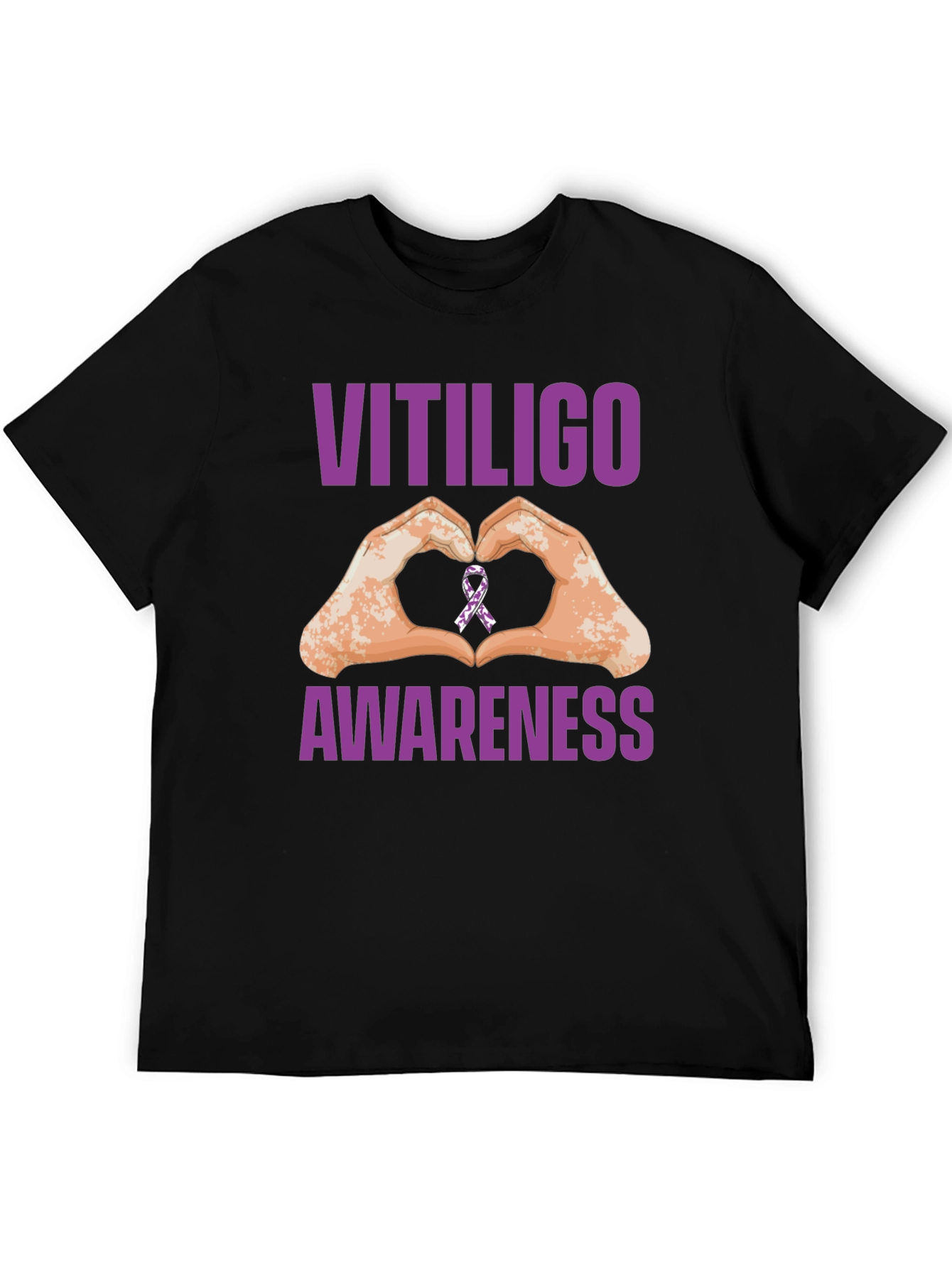 Vitiligo Awareness Heart Hands T-Shirt
