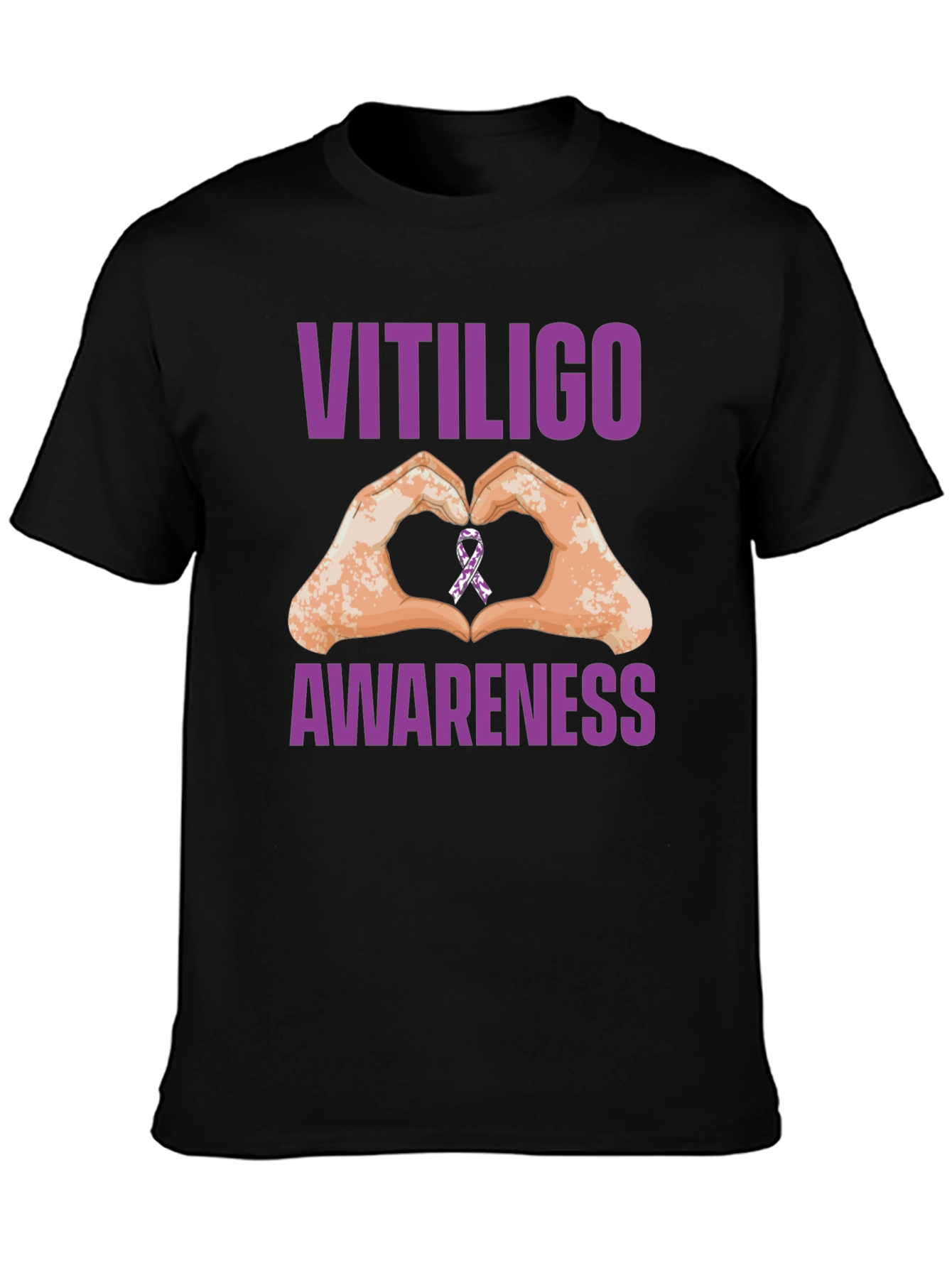 Vitiligo Awareness Heart Hands T-Shirt