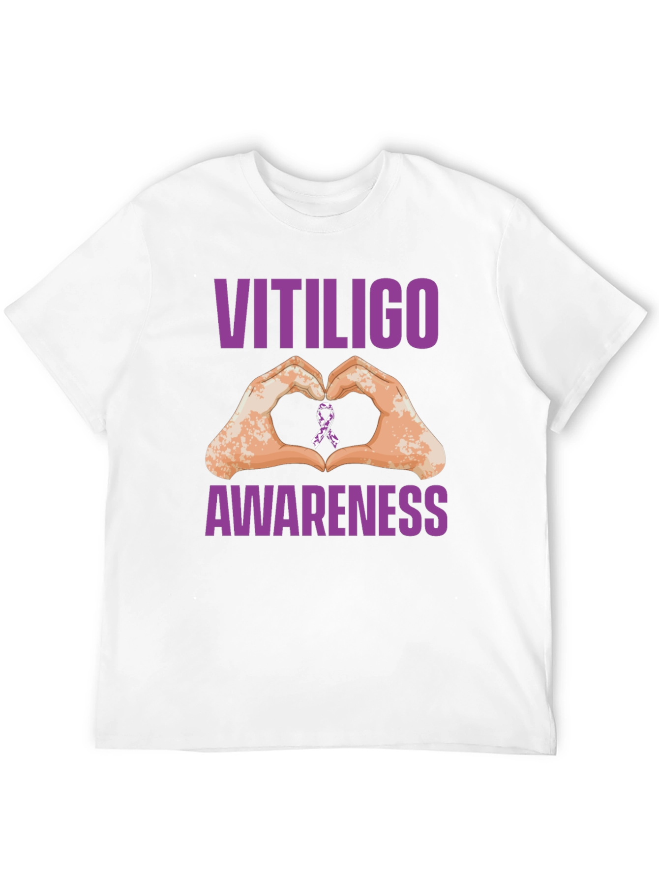 Vitiligo Awareness Heart Hands T-Shirt