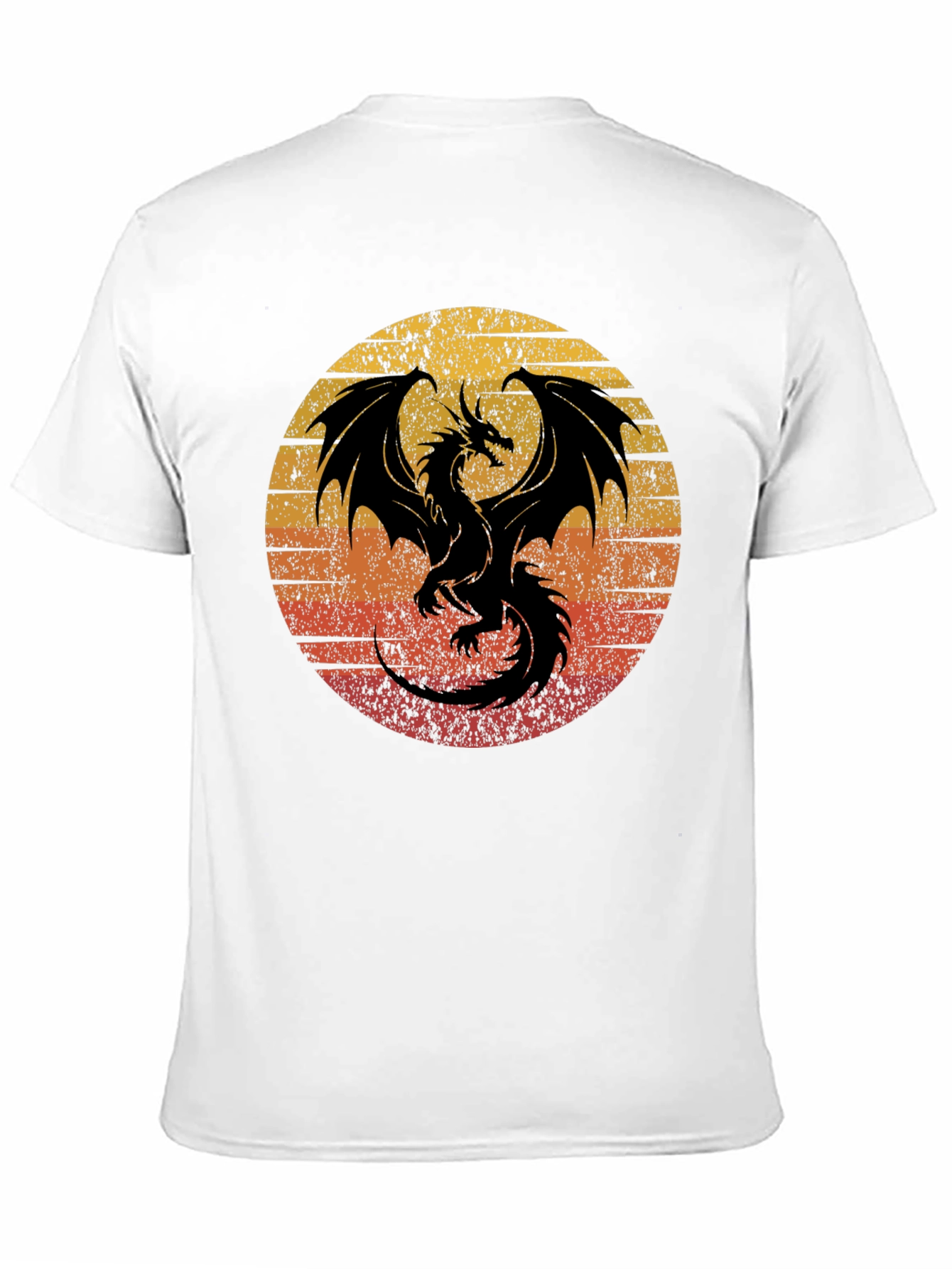 Retro Dragon Graphic Tee - Mens Black T-Shirt