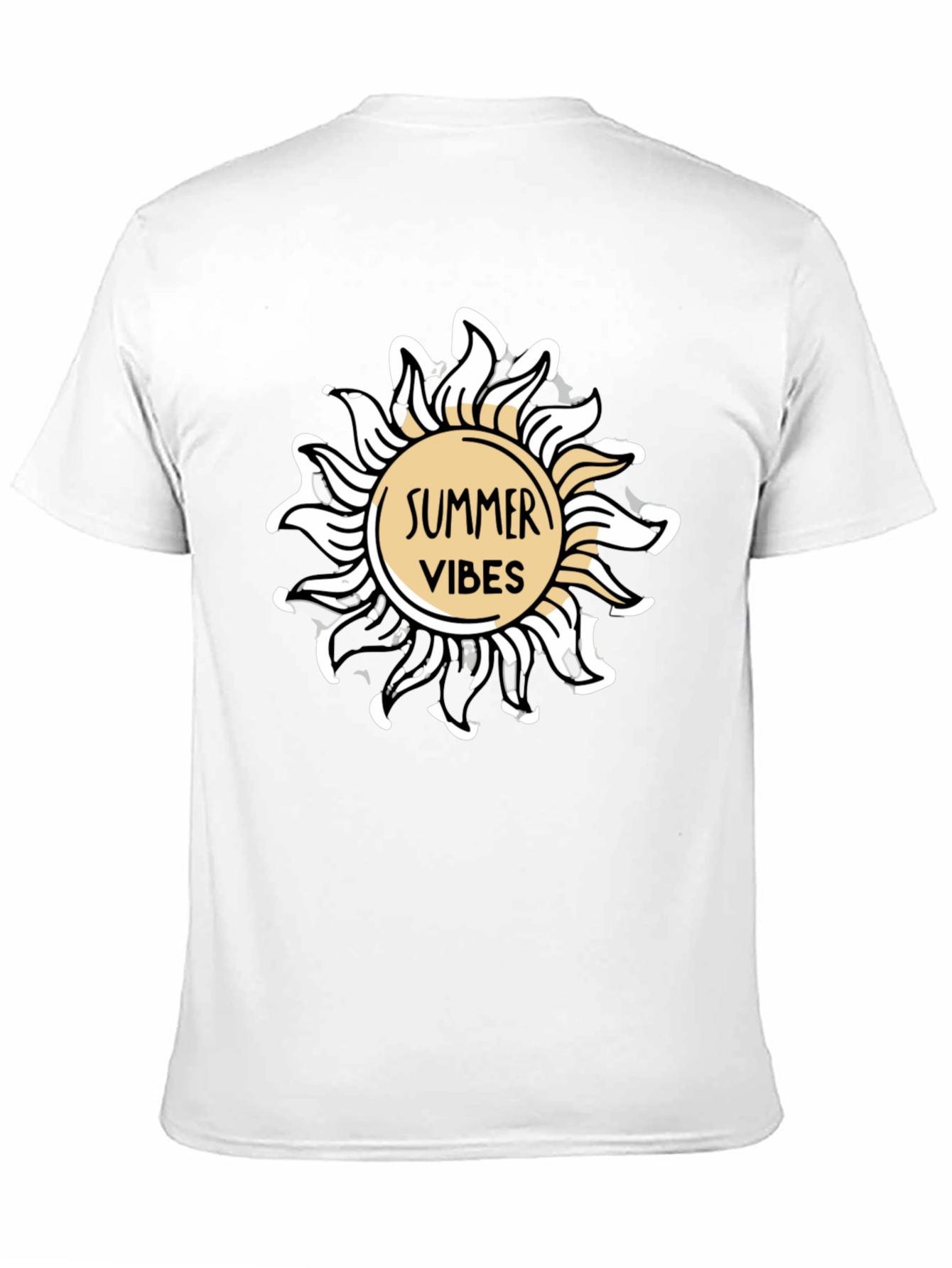 Summer Vibes Graphic Tee - Black Cotton T-Shirt