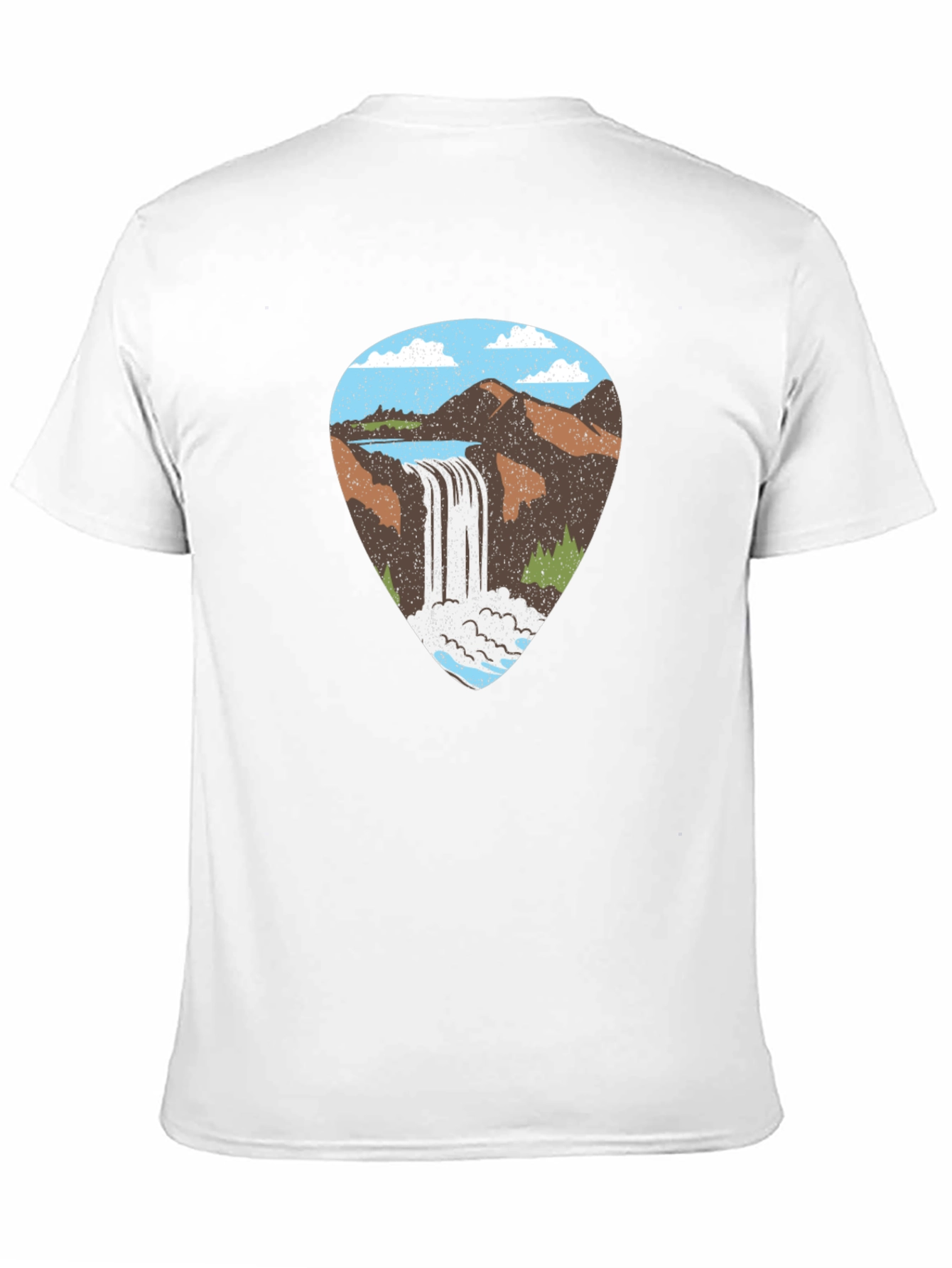 Waterfall Graphic Tee - Black Cotton T-Shirt