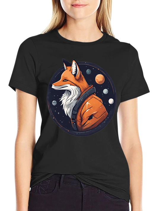 Fox in Space T-Shirt - Premium Cotton Graphic Tee