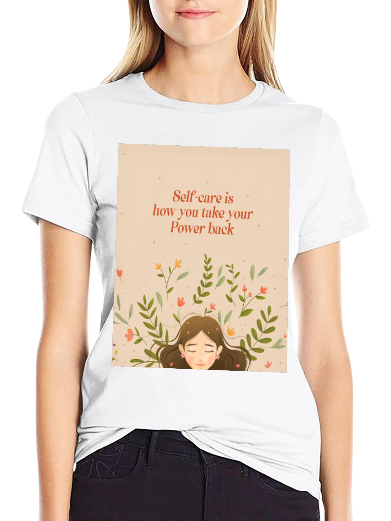 Self-Care Power Back Graphic T-Shirt