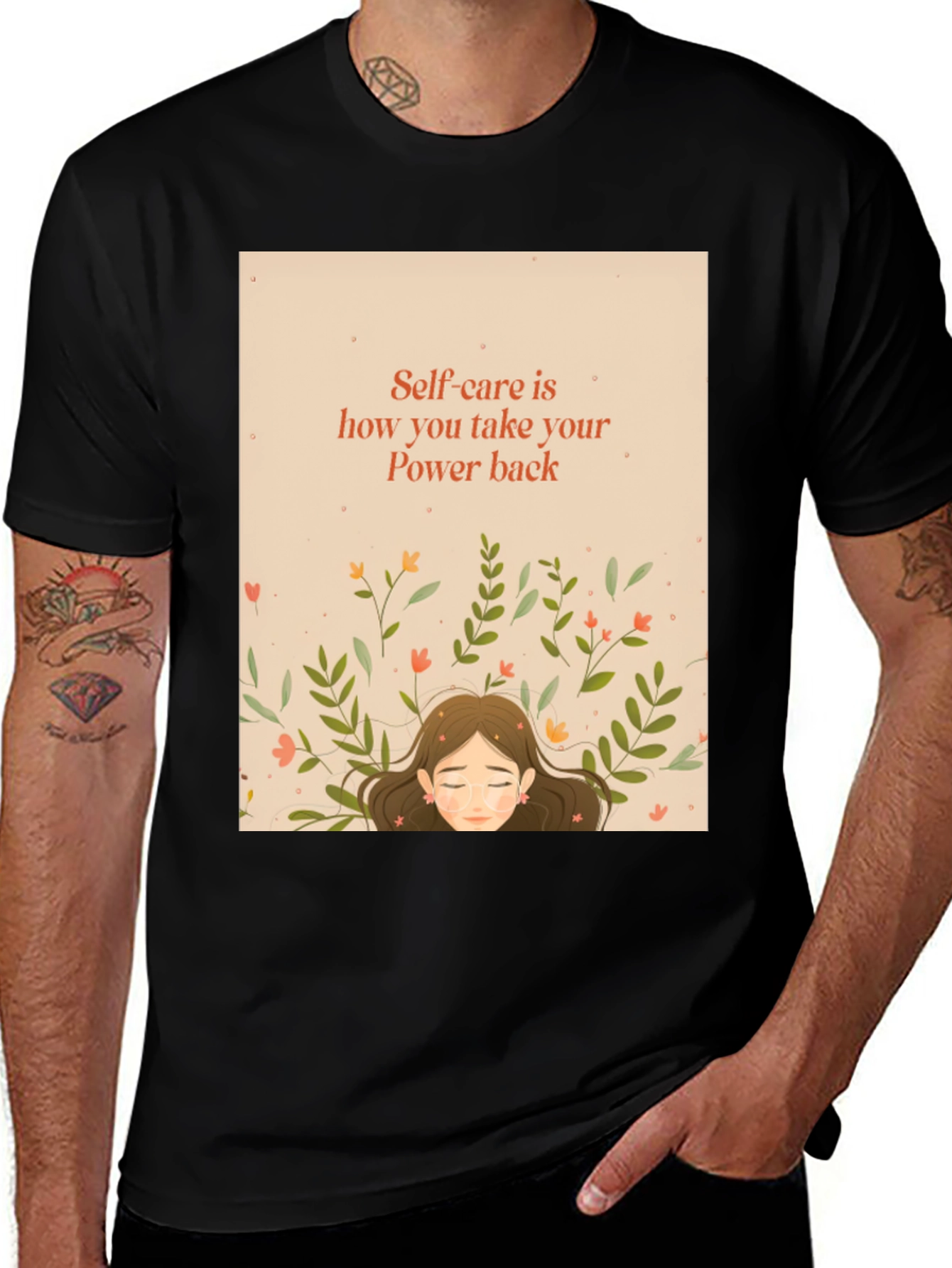 Self-Care Power Back Graphic T-Shirt