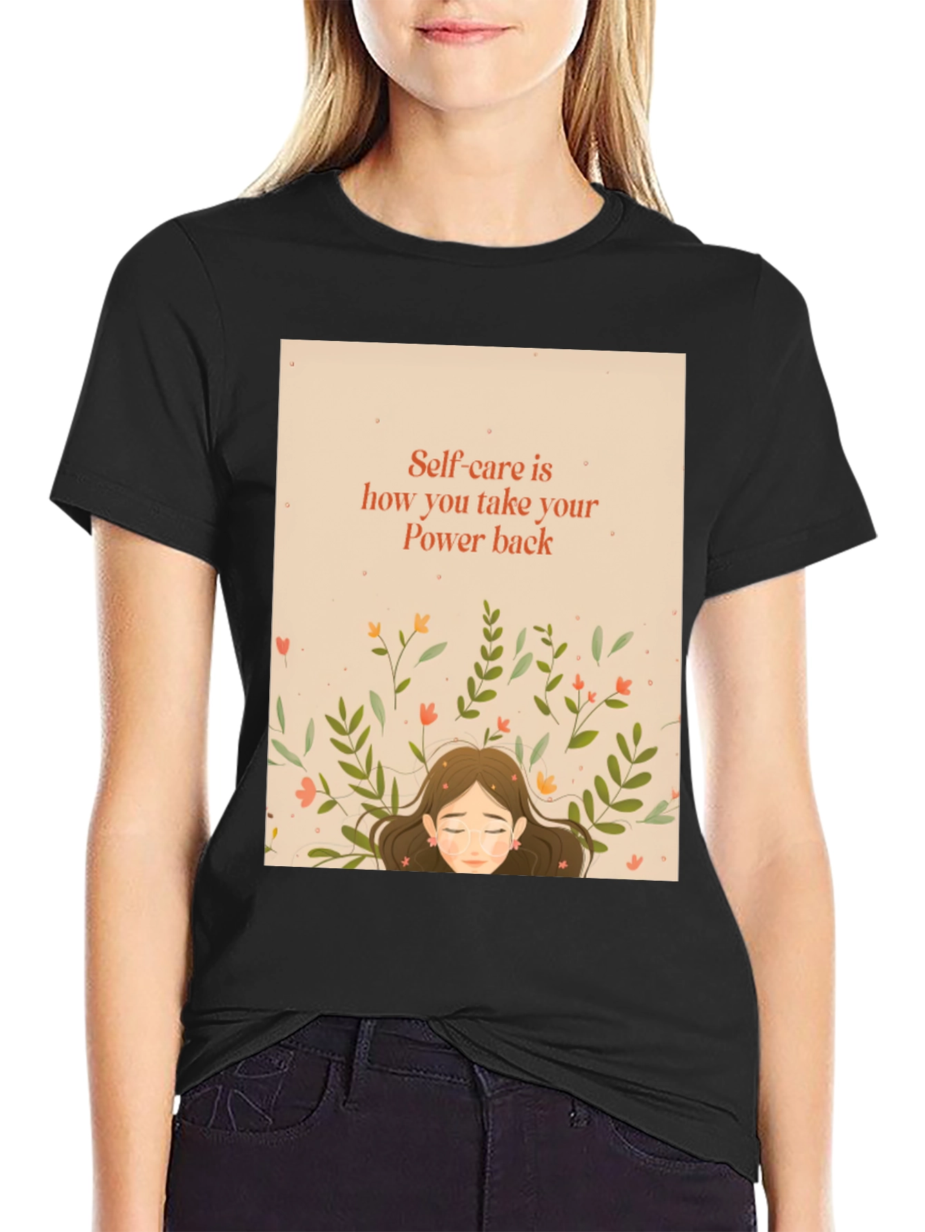 Self-Care Power Back Graphic T-Shirt