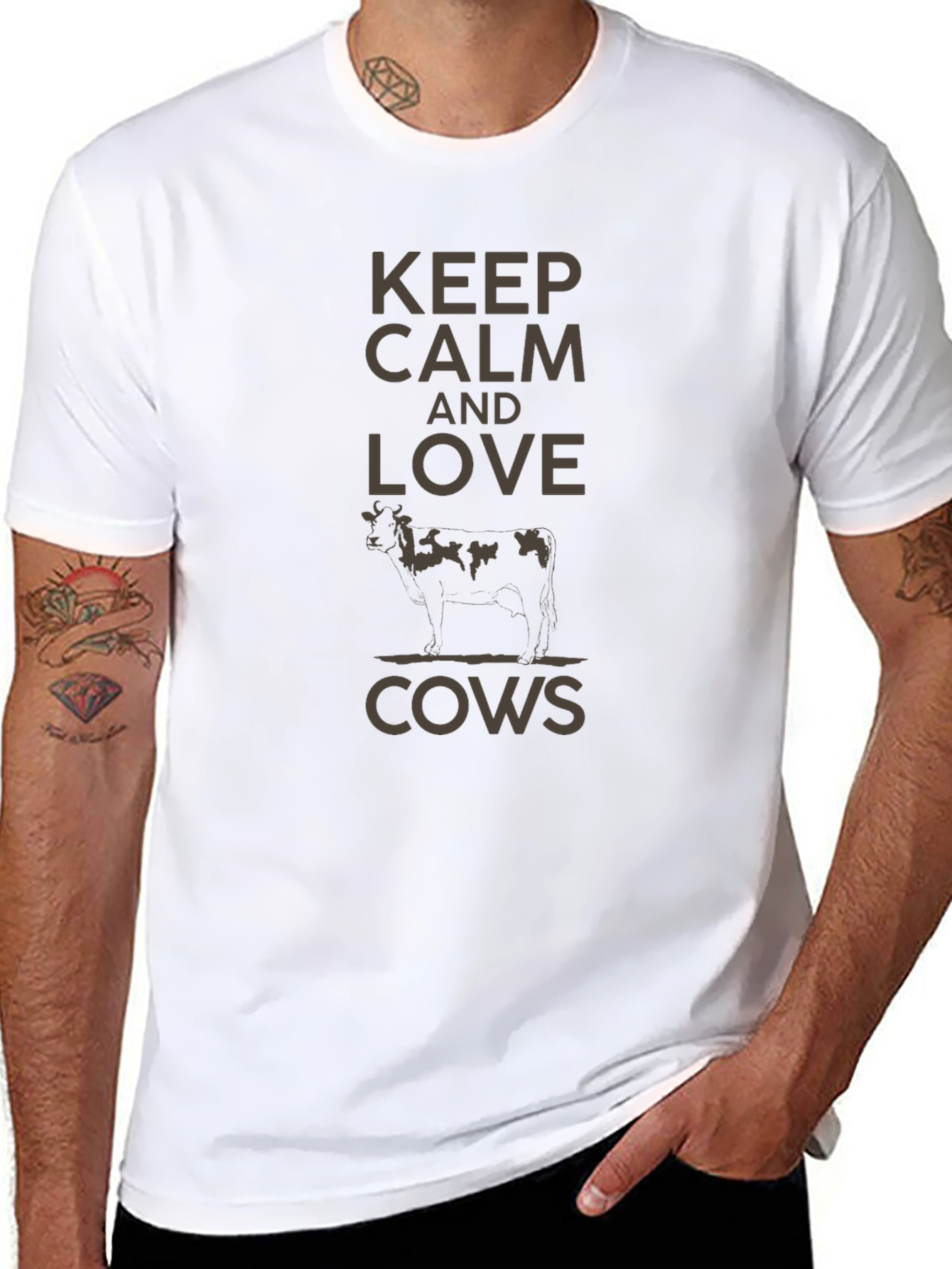 Keep Calm and Love Cows Graphic Tee