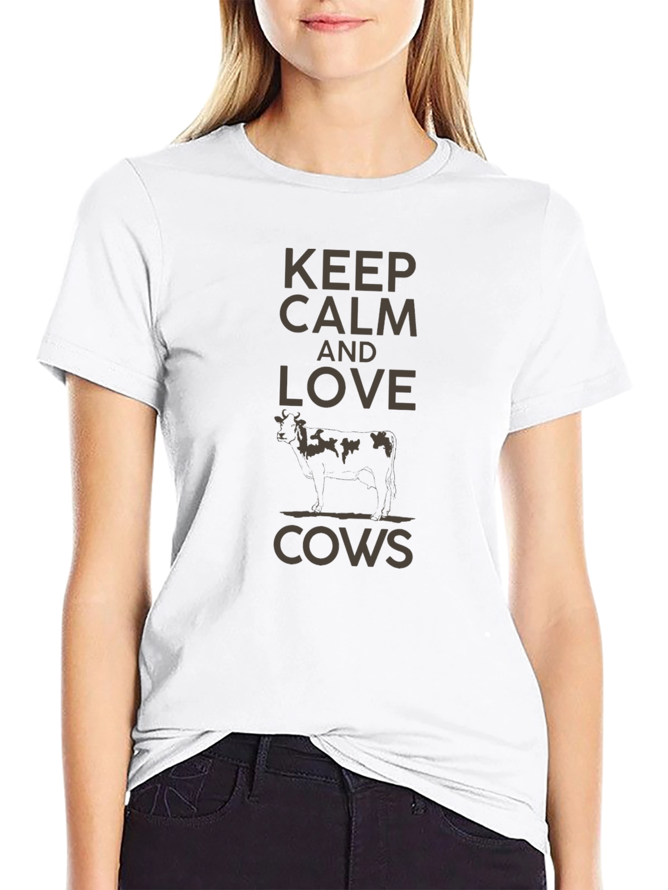 Keep Calm and Love Cows Graphic Tee