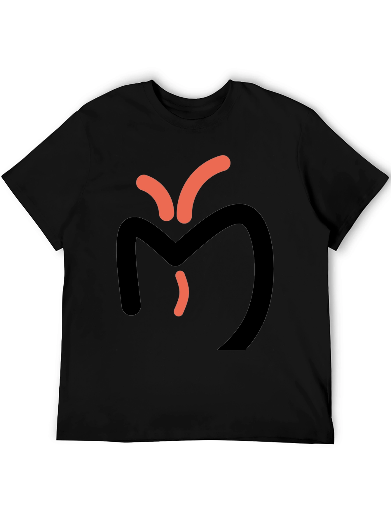Abstract Graphic Tee - Black Casual T-Shirt