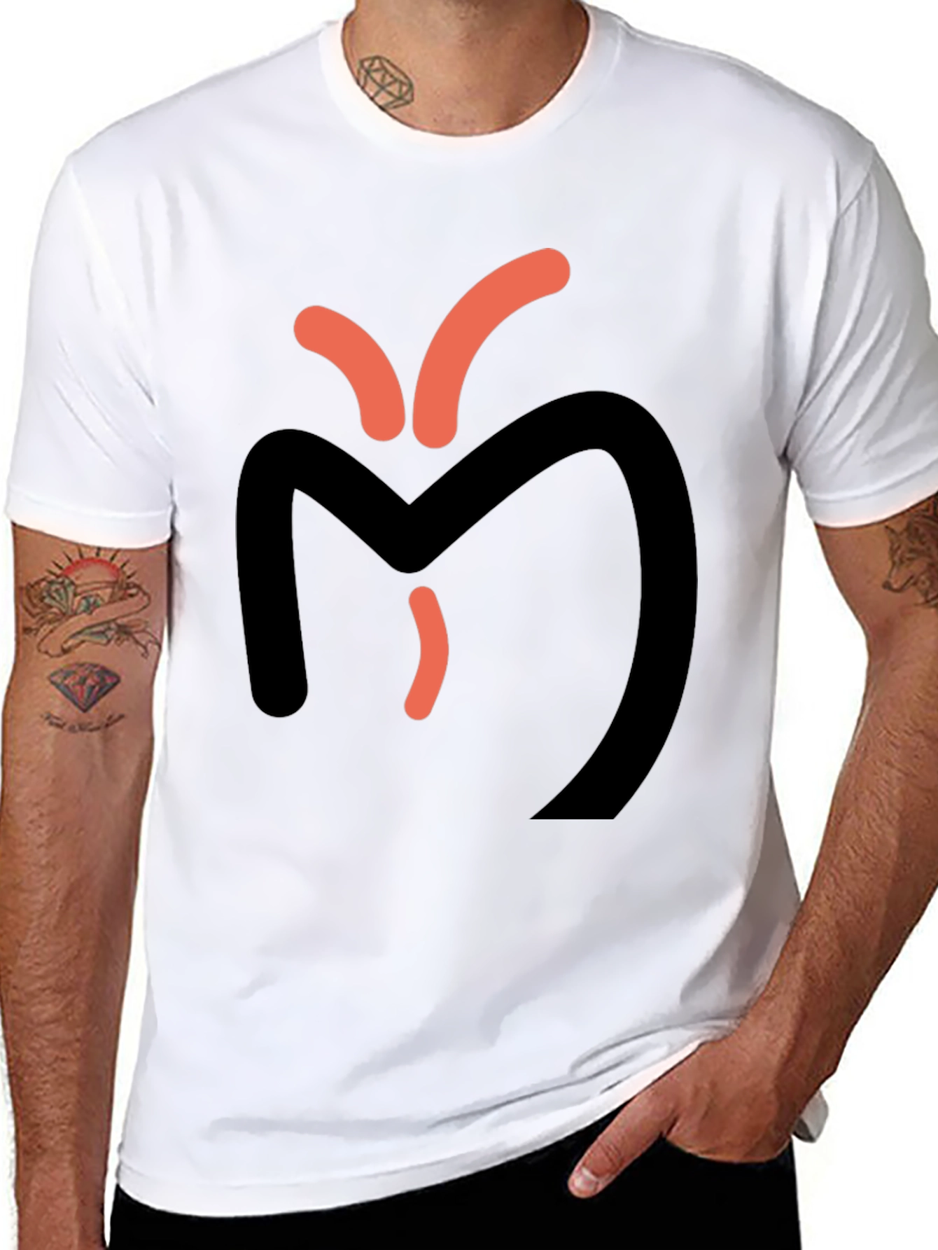 Abstract Graphic Tee - Black Casual T-Shirt