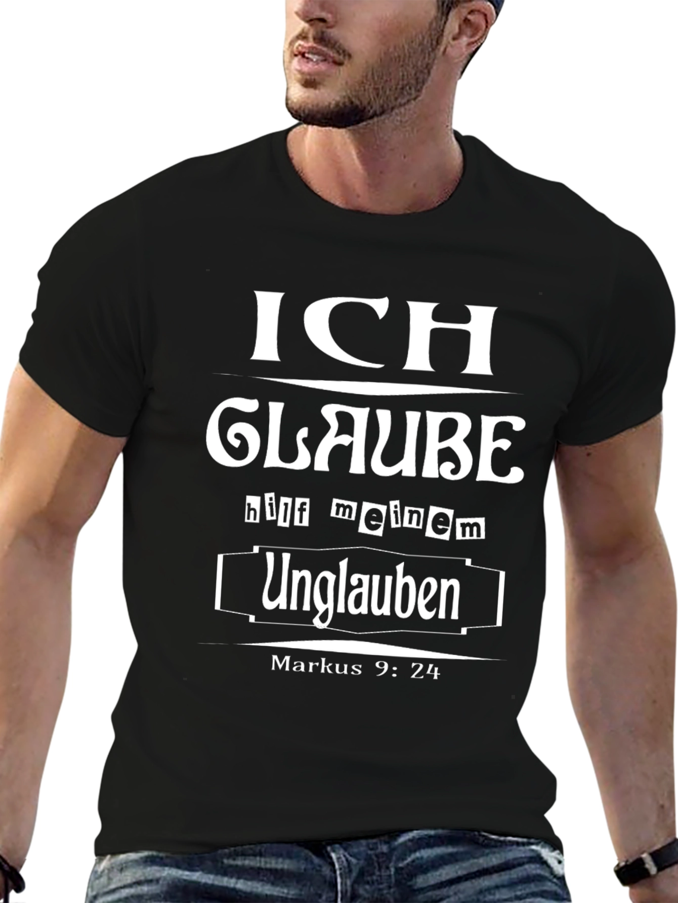 Ich Glaube Graphic T-Shirt - Markus 9:24 Quote