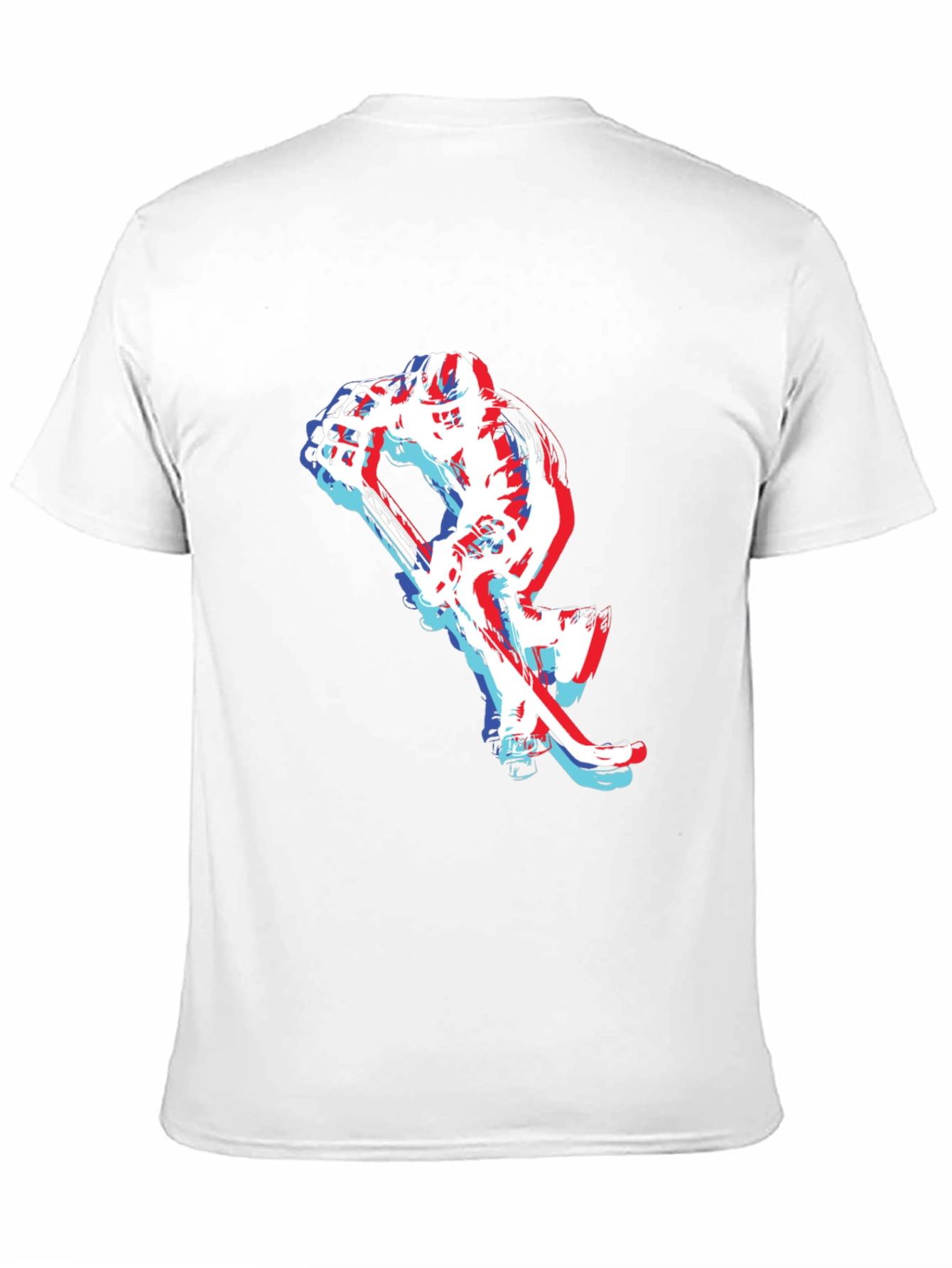 Hockey Player Graphic Tee - Black Cotton Blend