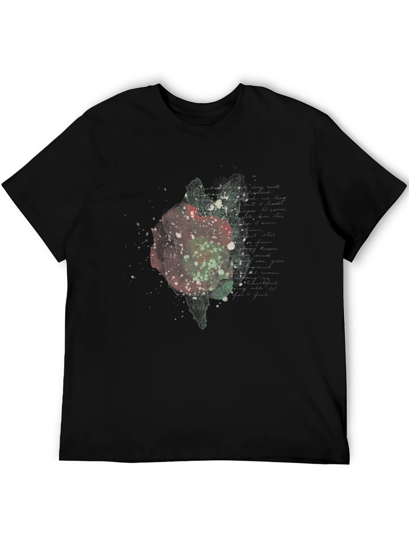 Abstract Rose Graphic Black Tee