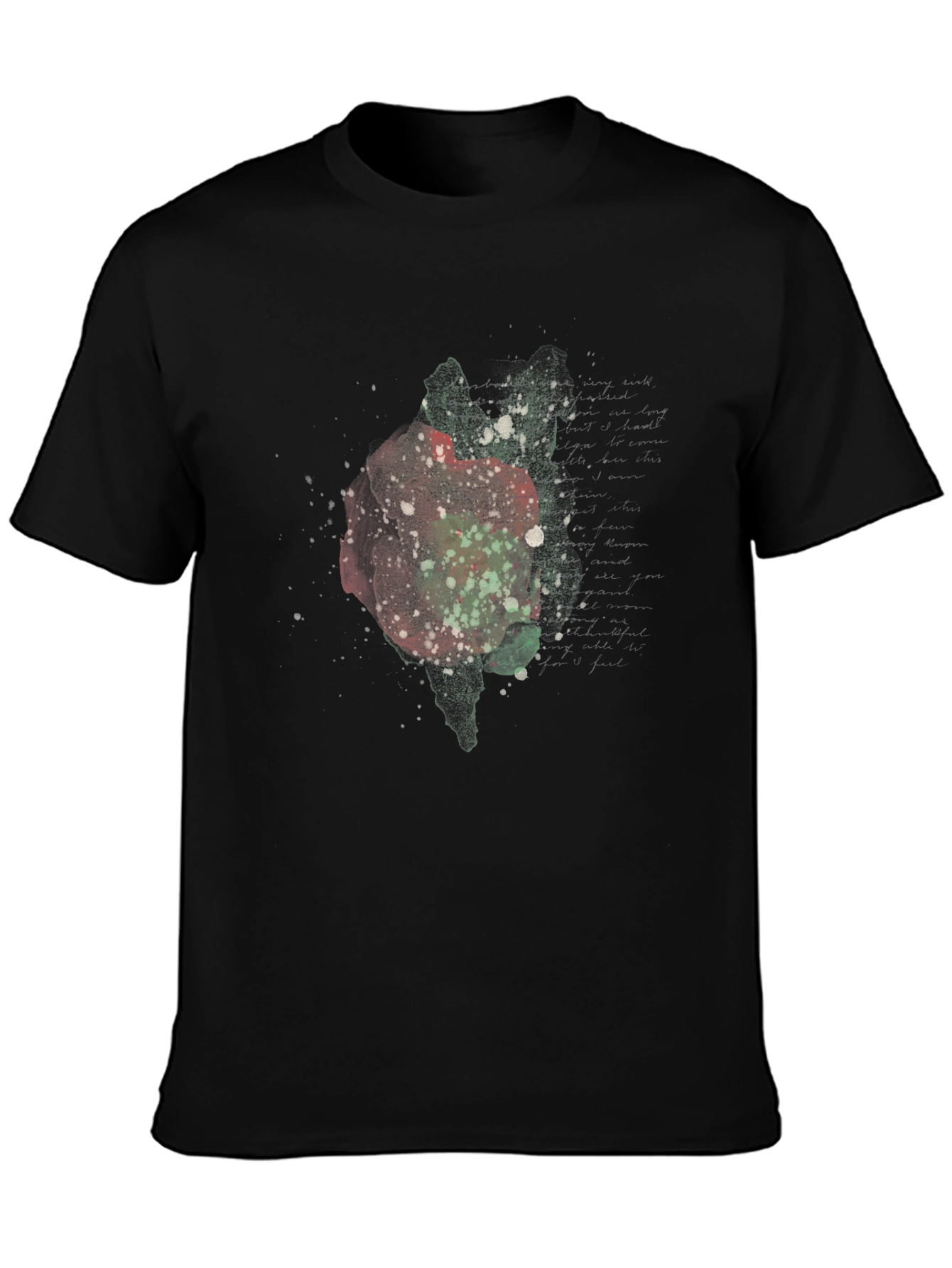 Abstract Rose Graphic Black Tee