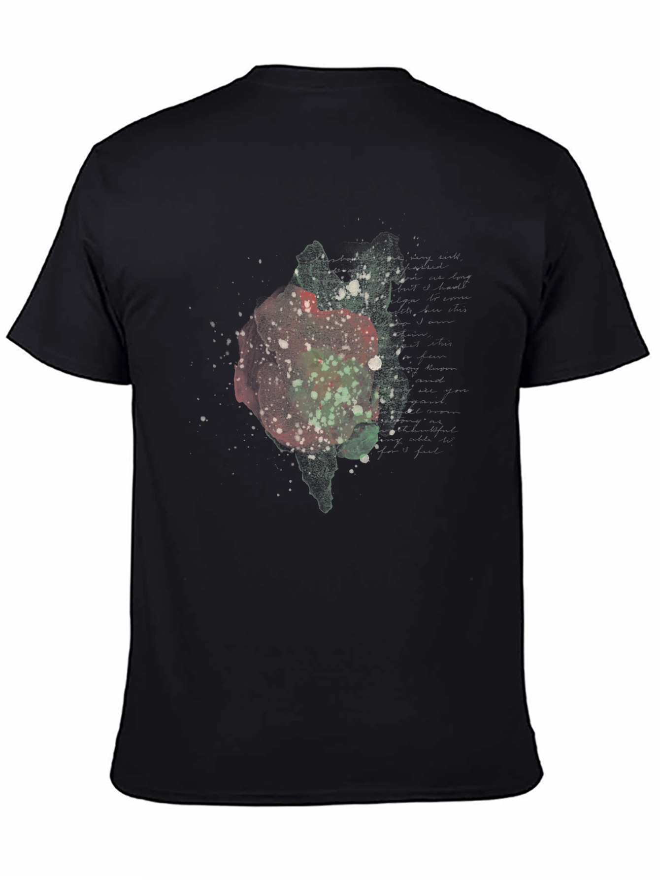 Abstract Rose Graphic Black Tee