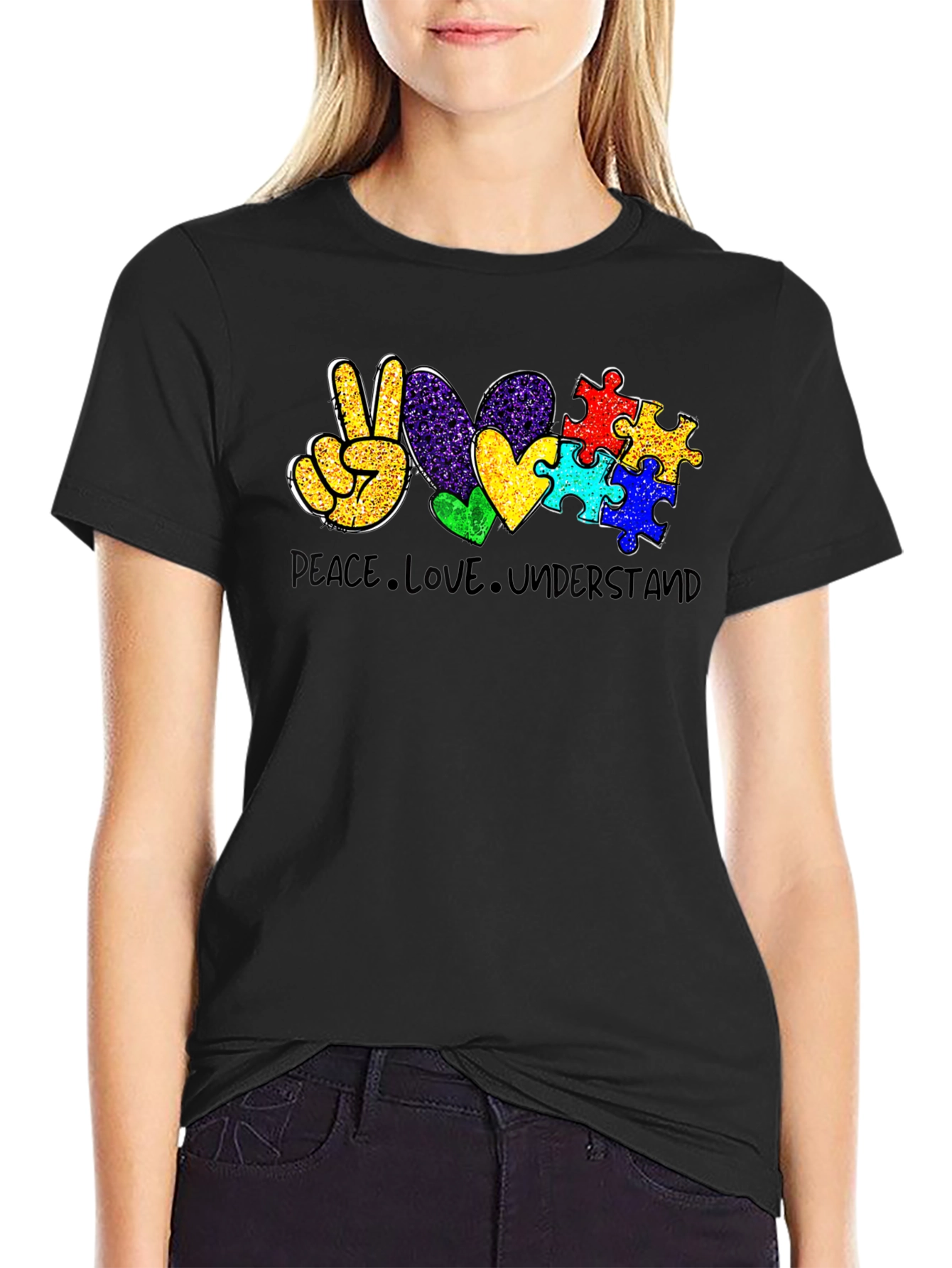 Peace Love Autism Puzzle T-Shirt