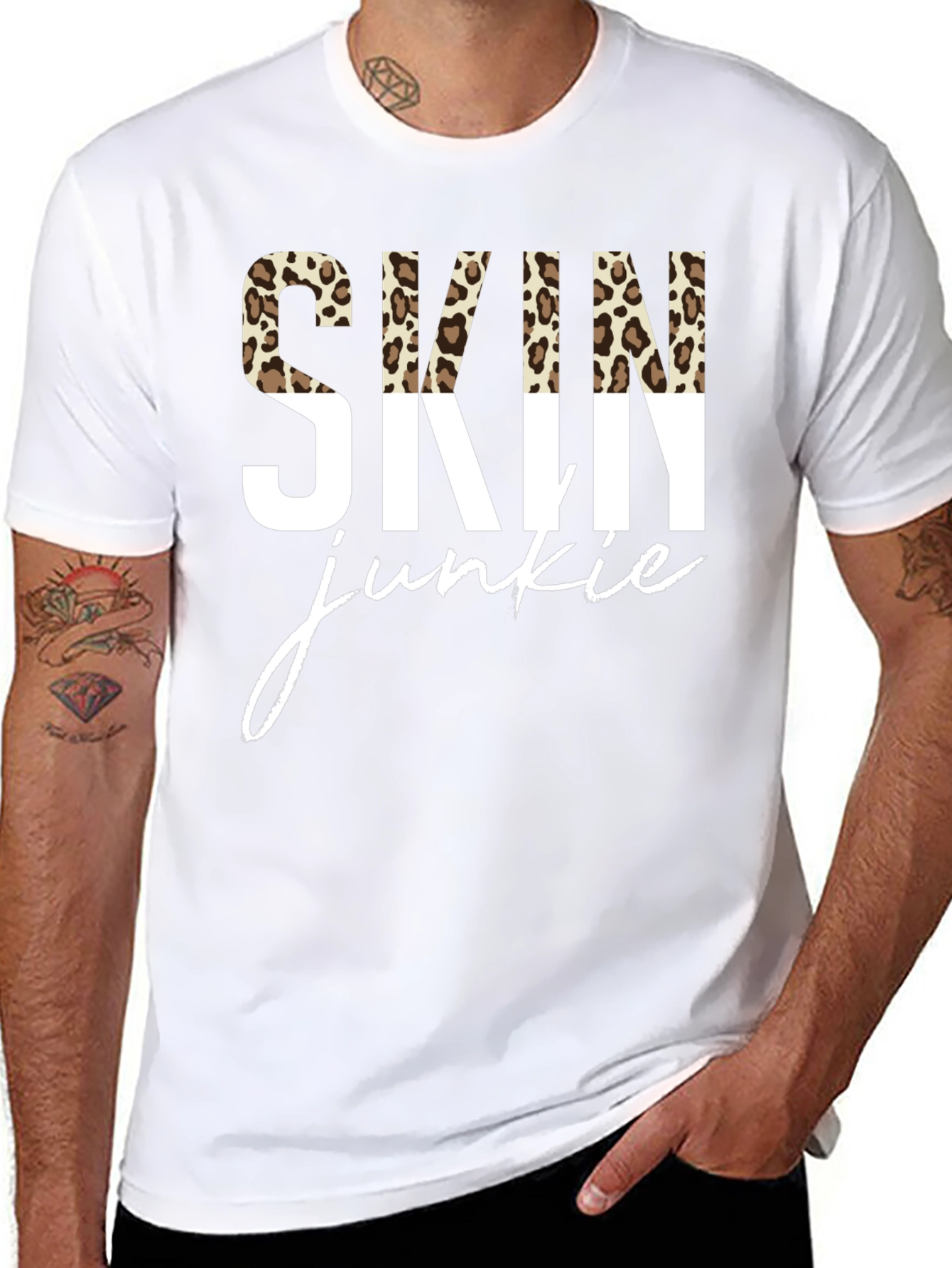 Skin Junkie Leopard Print Graphic Tee
