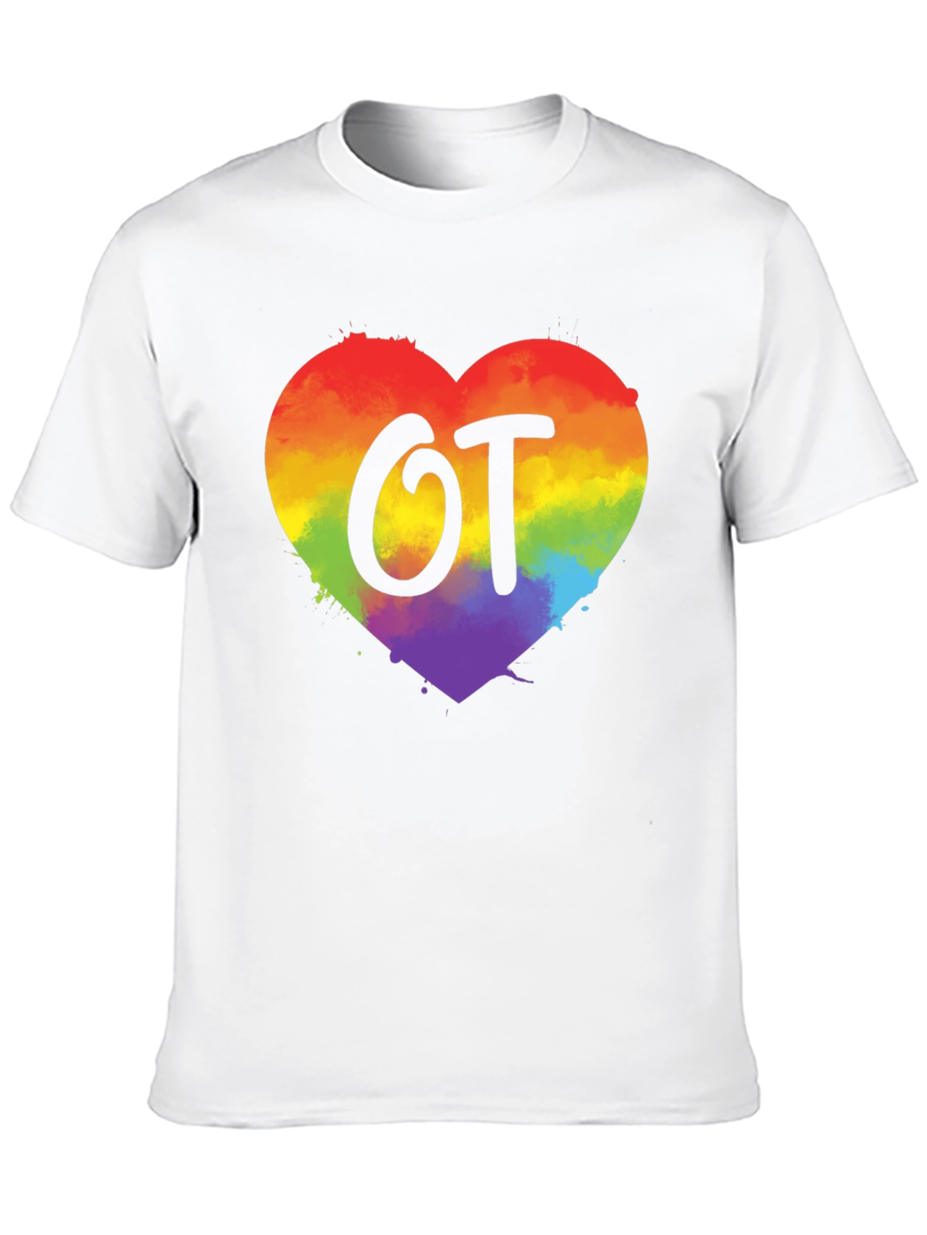 OT Rainbow Heart T-Shirt Occupational Therapy Gift