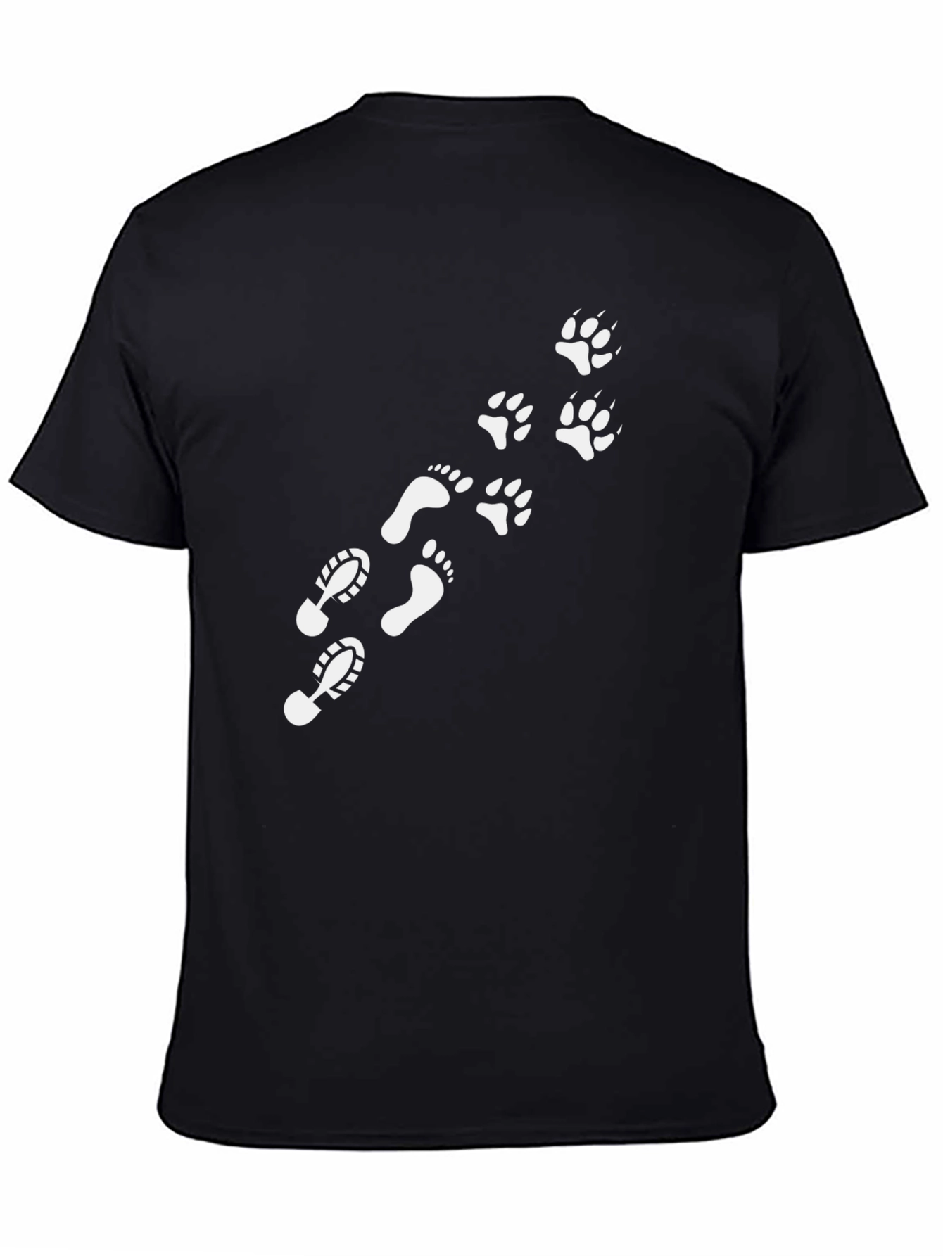 Footsteps to Paw Prints Black Tee