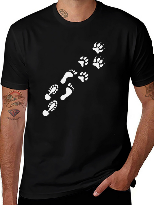 Footsteps to Paw Prints Black Tee