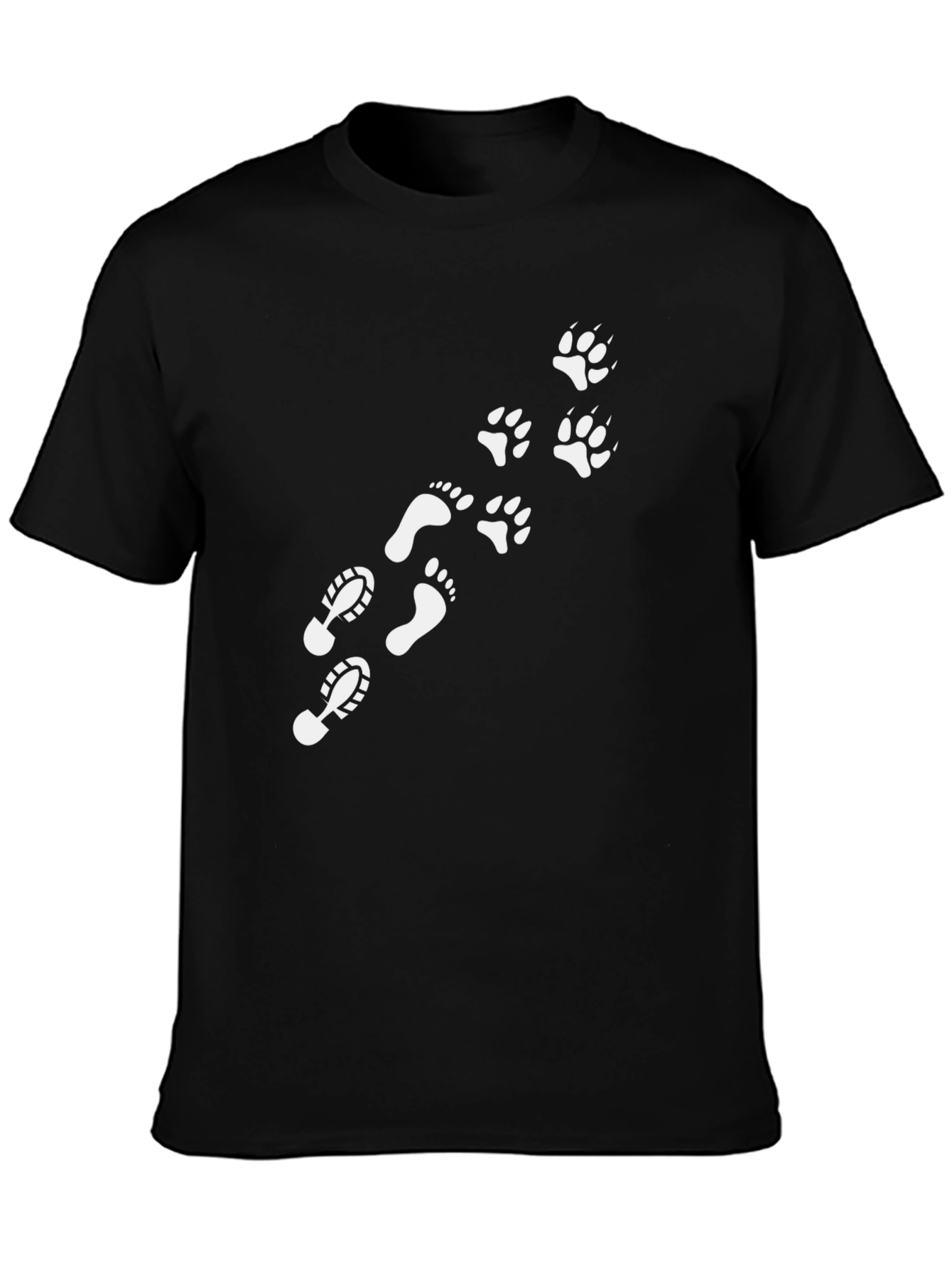 Footsteps to Paw Prints Black Tee