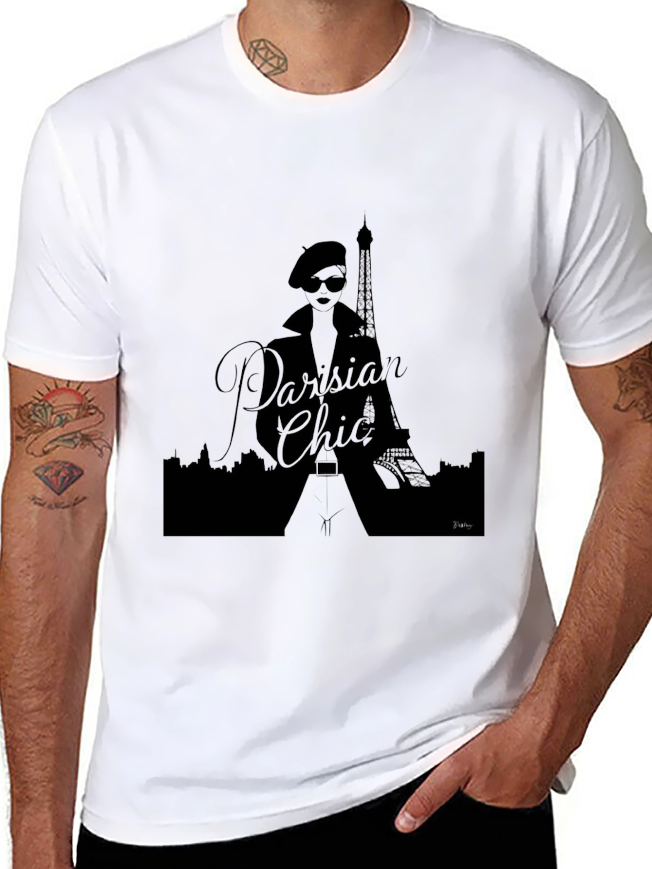 Parisian Chic Graphic Tee - Eiffel Tower Fashion T-Shirt